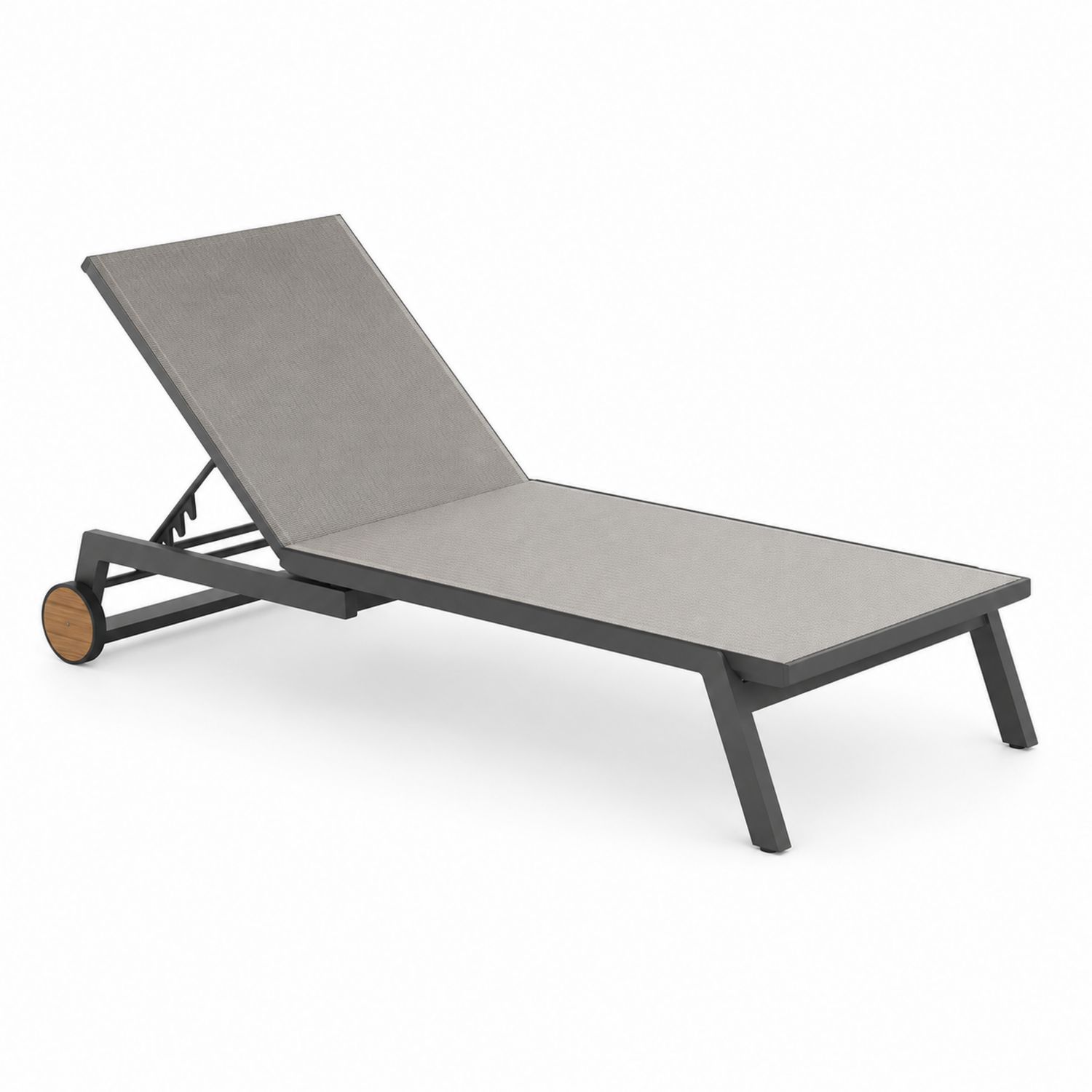 Gartenliege mit Aluminiumrahmen und Textilene in Grau-Soliraliving