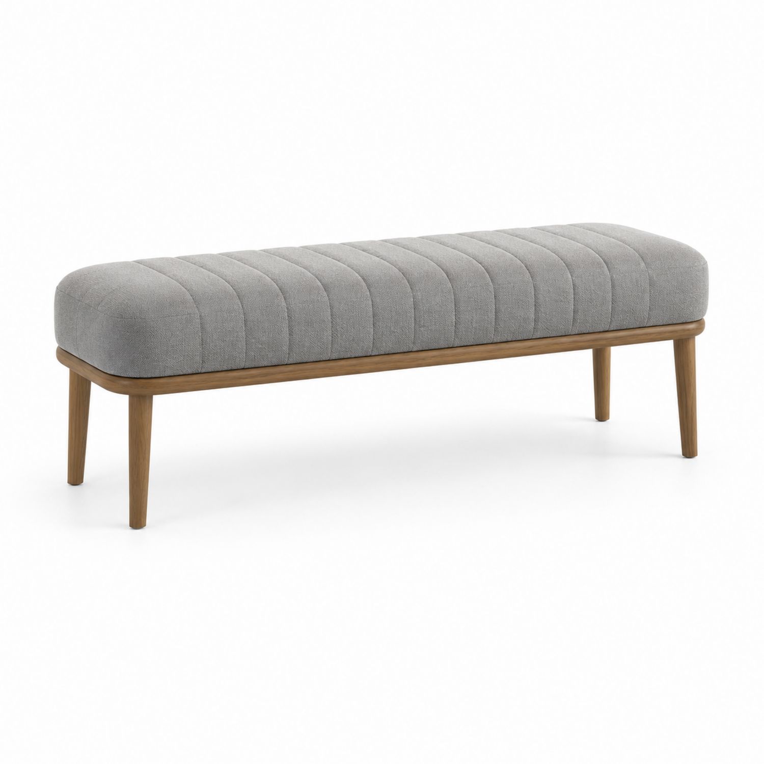 Bank Polsterbank Rechteckig 120x40x45 cm Eiche Grau-Soliraliving
