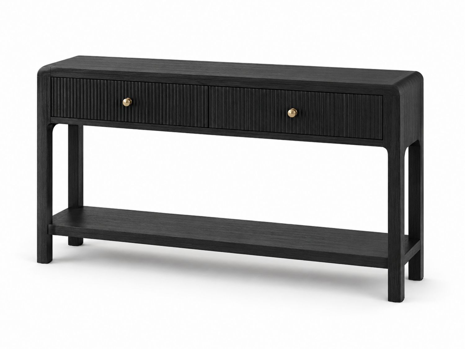 Holz-Konsolentisch mit 2 Schubladen Schwarz 120cm-Soliraliving