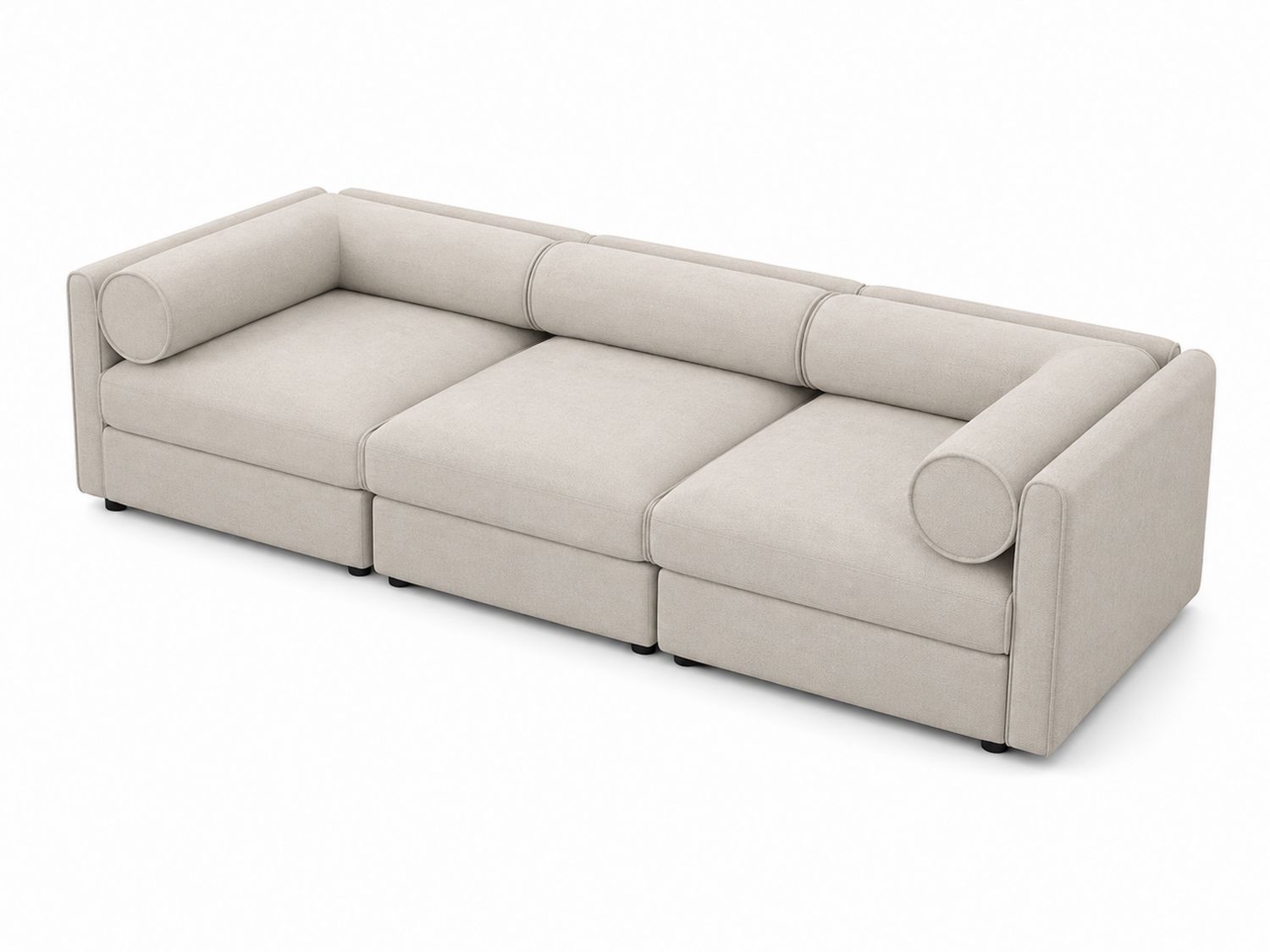 Modulares 3-Sitzer Sofa Stoff Beige-Soliraliving