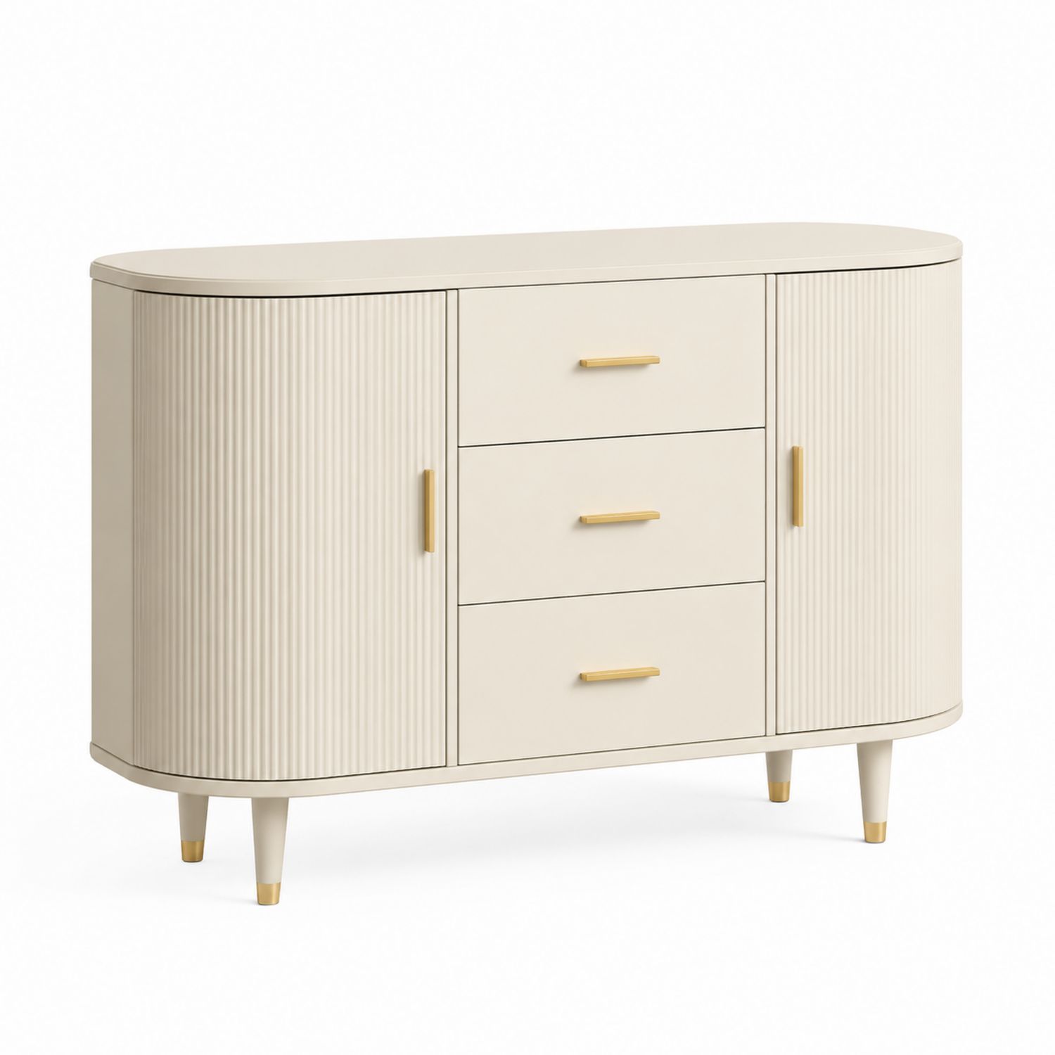 Sideboard MDF Creme mit Metallgriffen-Soliraliving