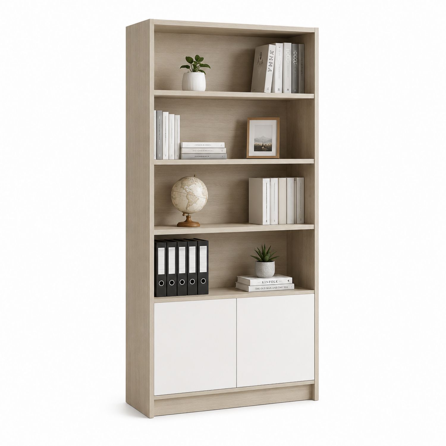 Bücherregal Eiche MDF Weiß 180 cm-Soliraliving