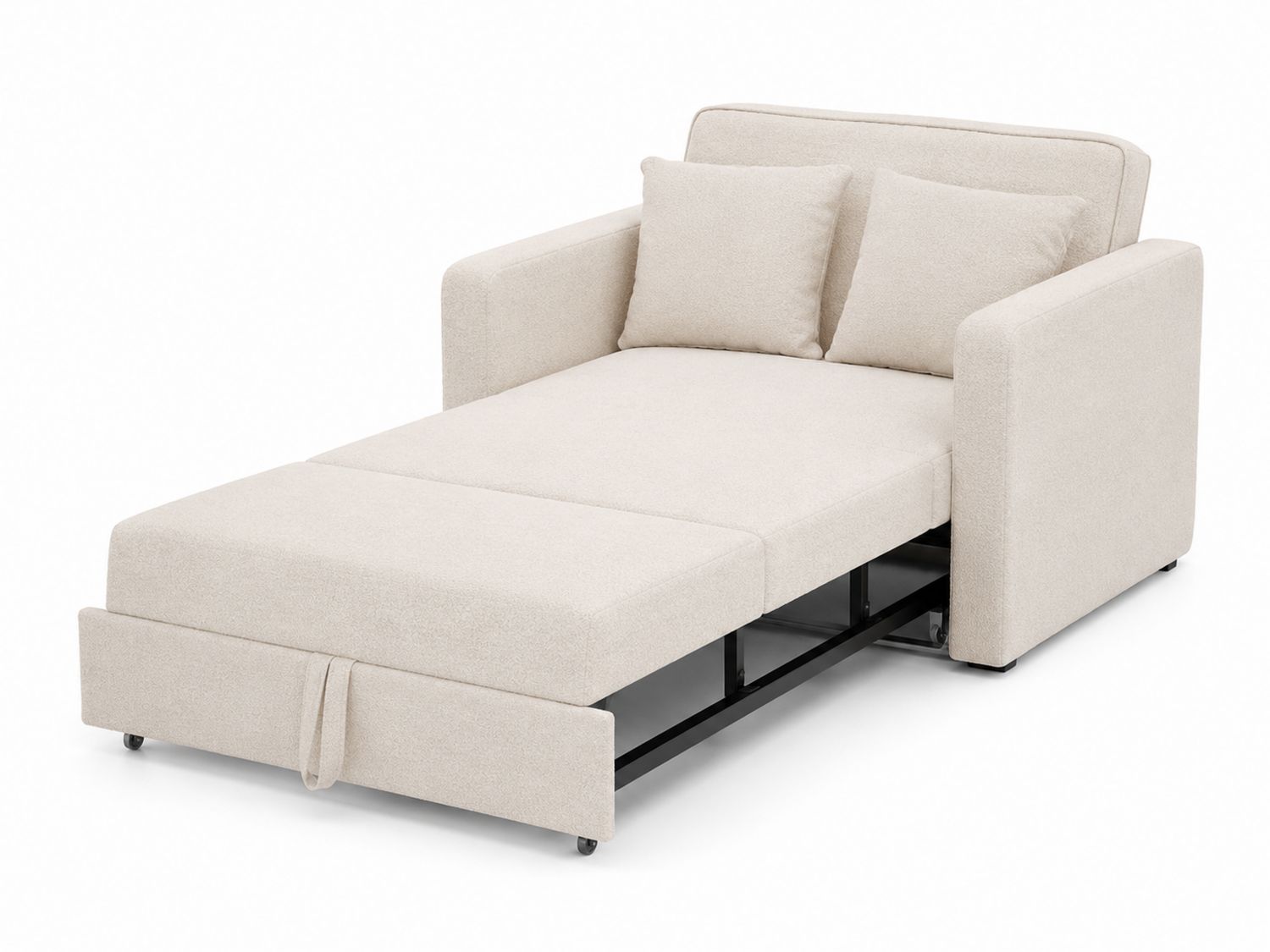 Beiges Schlafsofa aus Textil mit Kissen-Soliraliving
