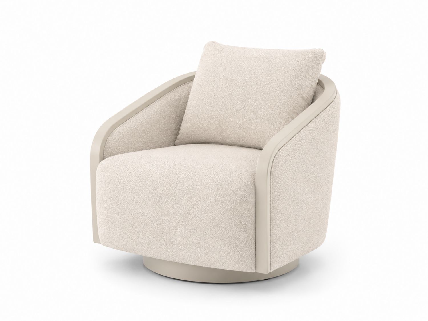 Drehbarer Stuhl aus Webstoff, Beige-Soliraliving