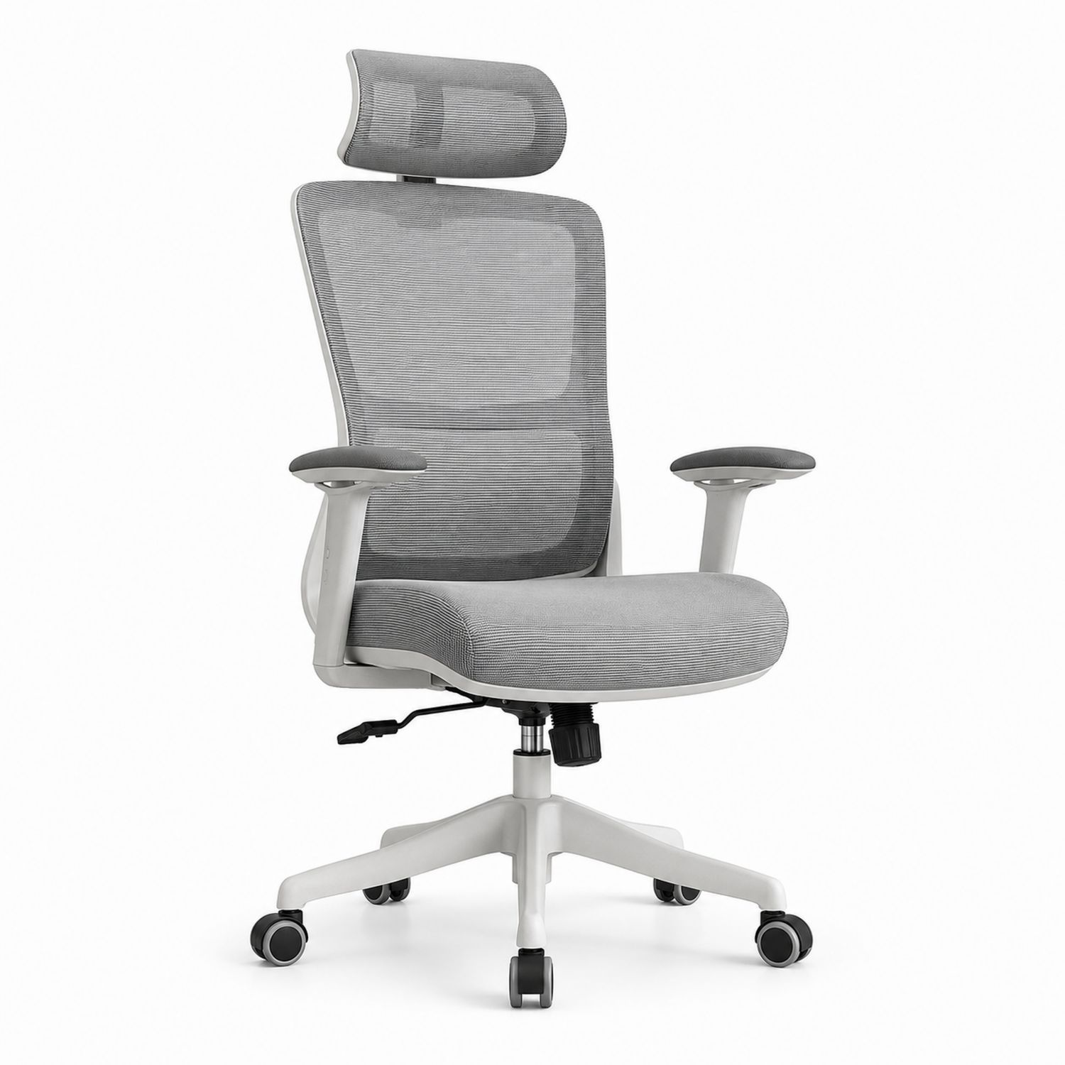 Ergonomischer Bürostuhl Kunststoffgewebe Grau-Soliraliving