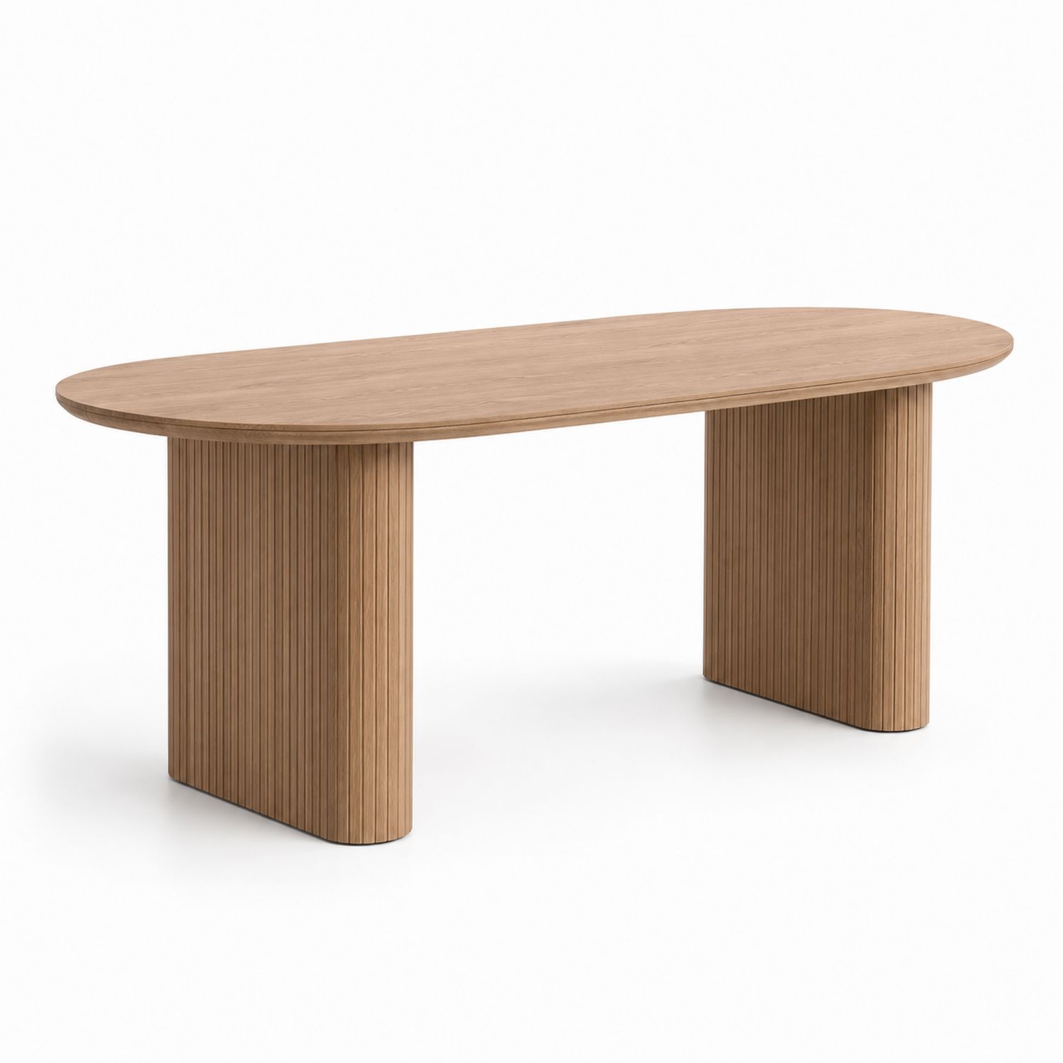 Esstisch Oval Eichenfurnier Natur 200cm-Soliraliving
