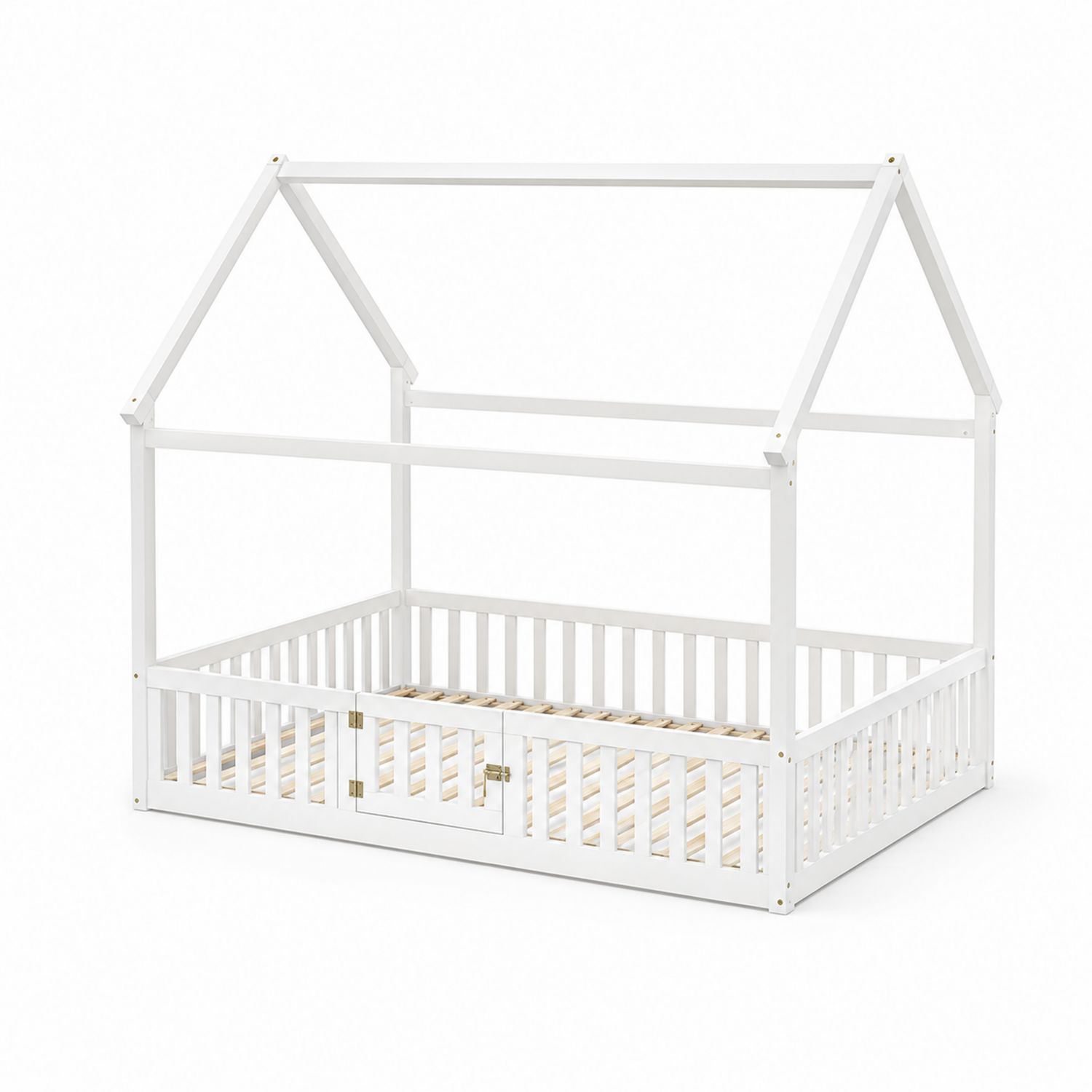 Hausbett aus Holz für Kinder 200x90 cm Weiß