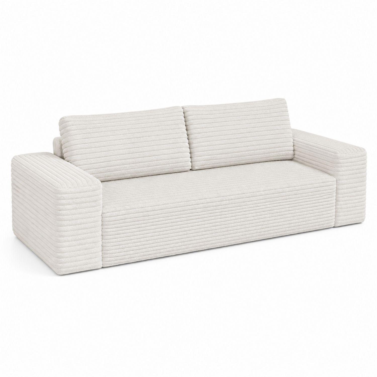 3-Sitzer Sofa Cordstoff Creme 240cm x 90cm x 75cm