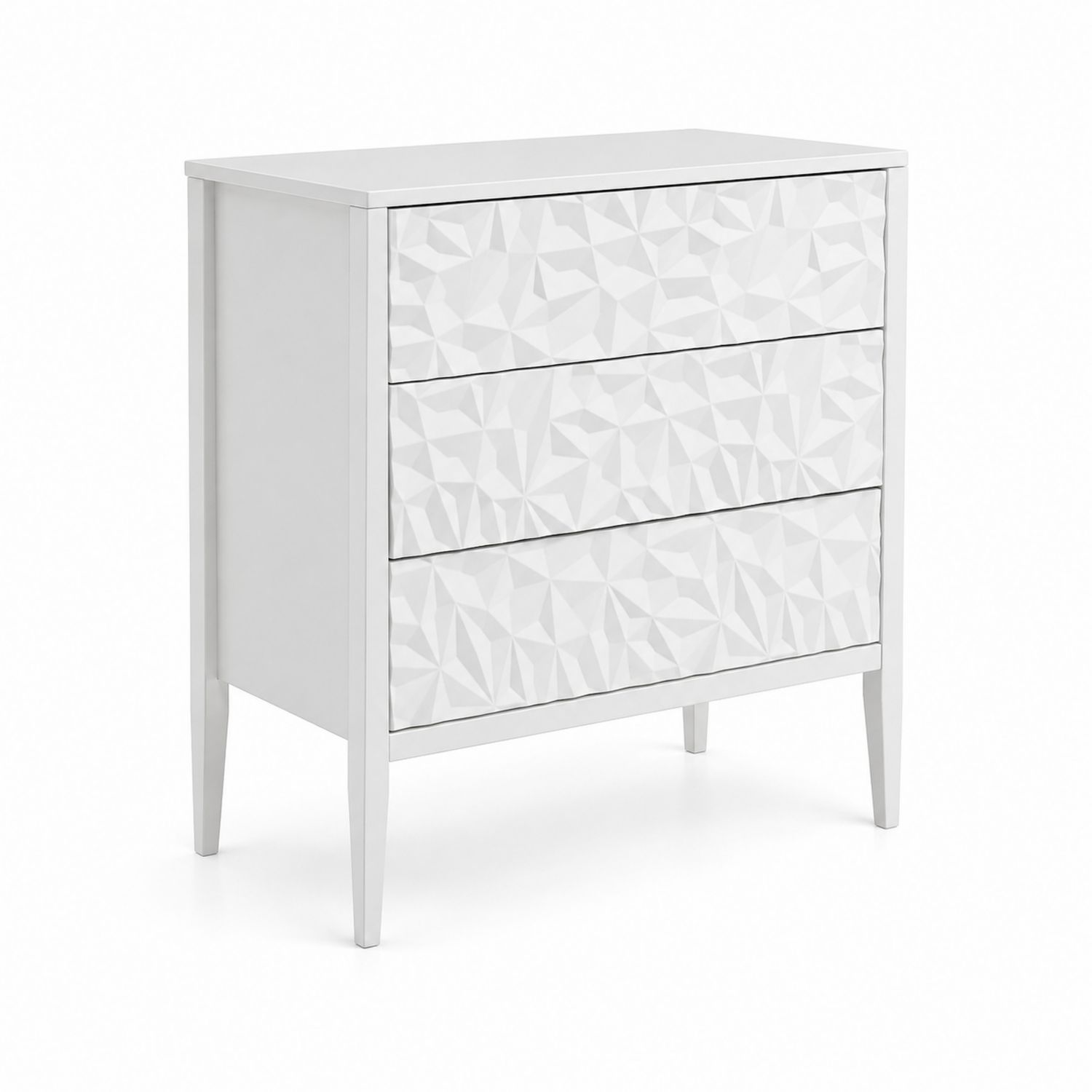 Weiße Kommode mit 3 Schubladen MDF