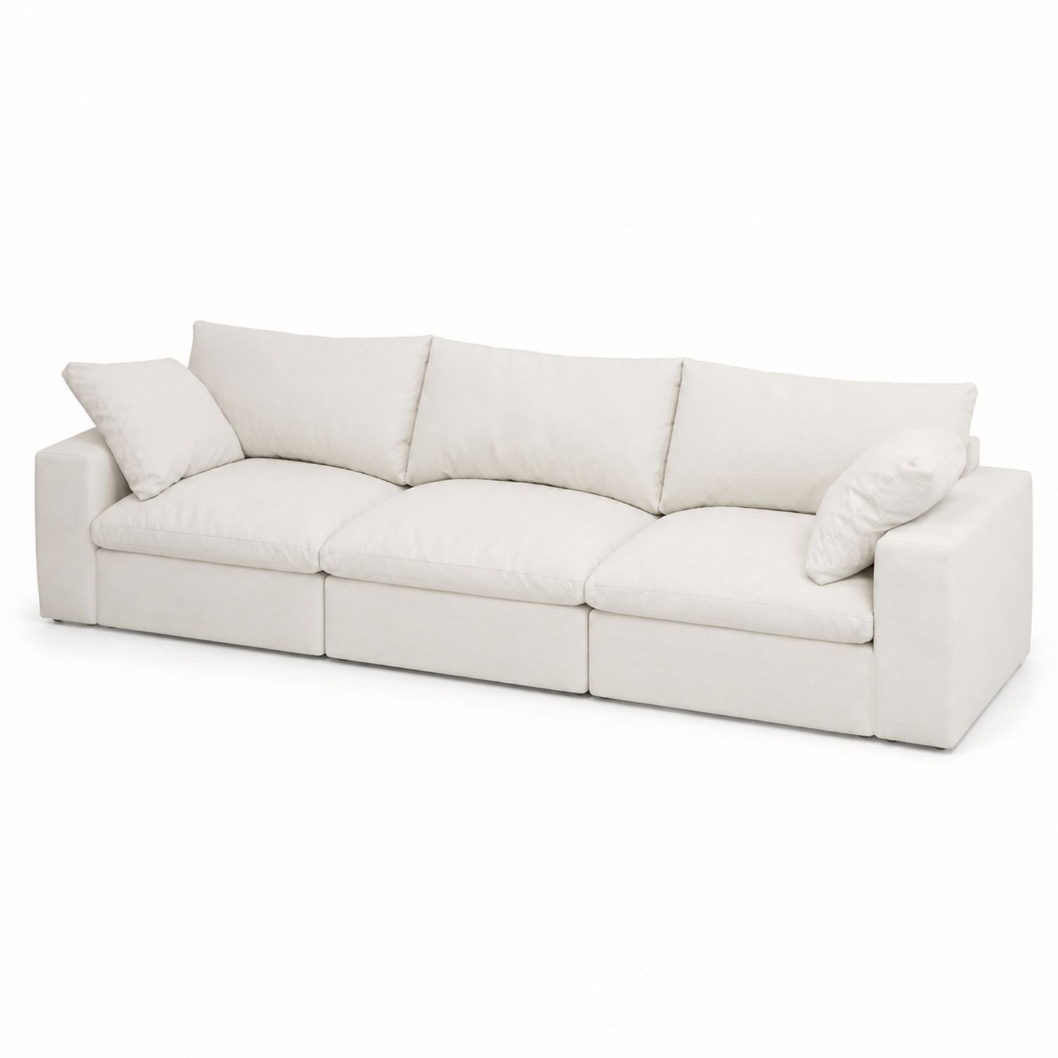 Modulares Sofa 3-Sitzer rechteckig Textil Beige