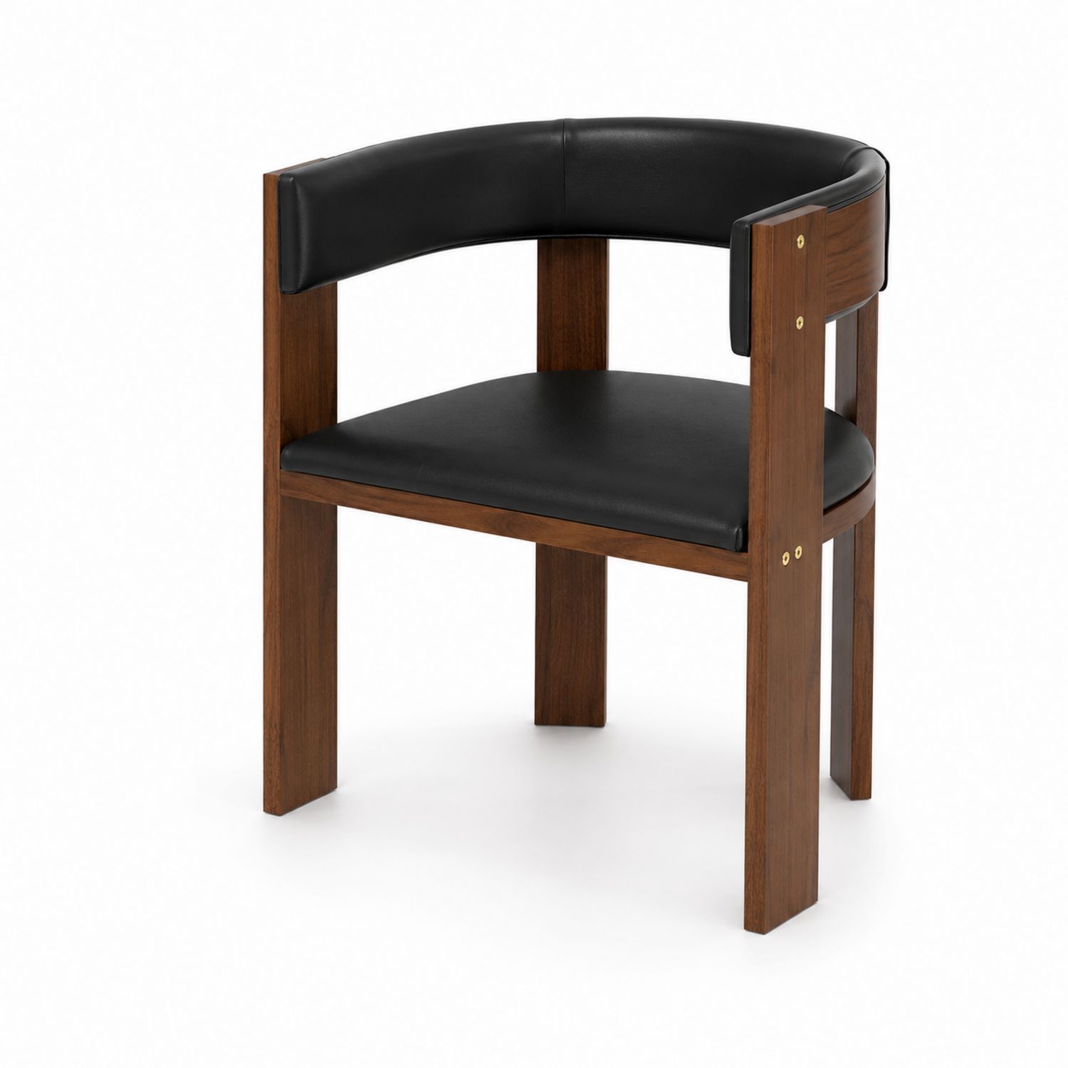 Esszimmerstuhl Walnussholz und PU-Leder Schwarz 75x55x52 cm