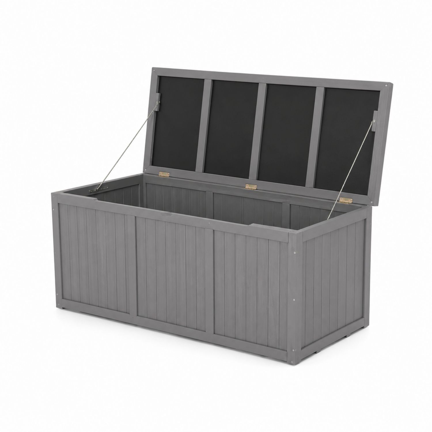 Rechteckige Garten Aufbewahrungsbox Holz Grau