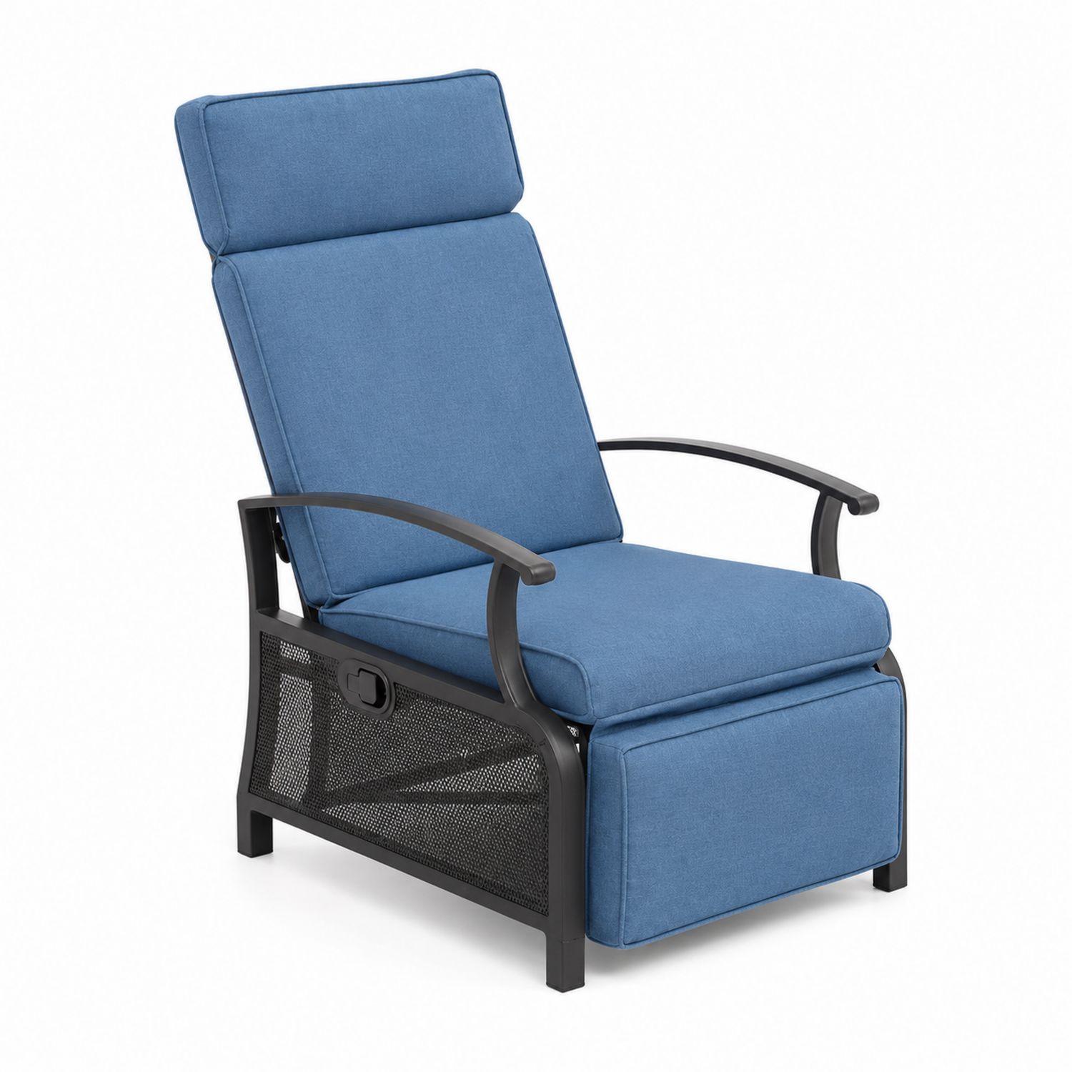 Liegestuhl aus Metall und Polyester Blau