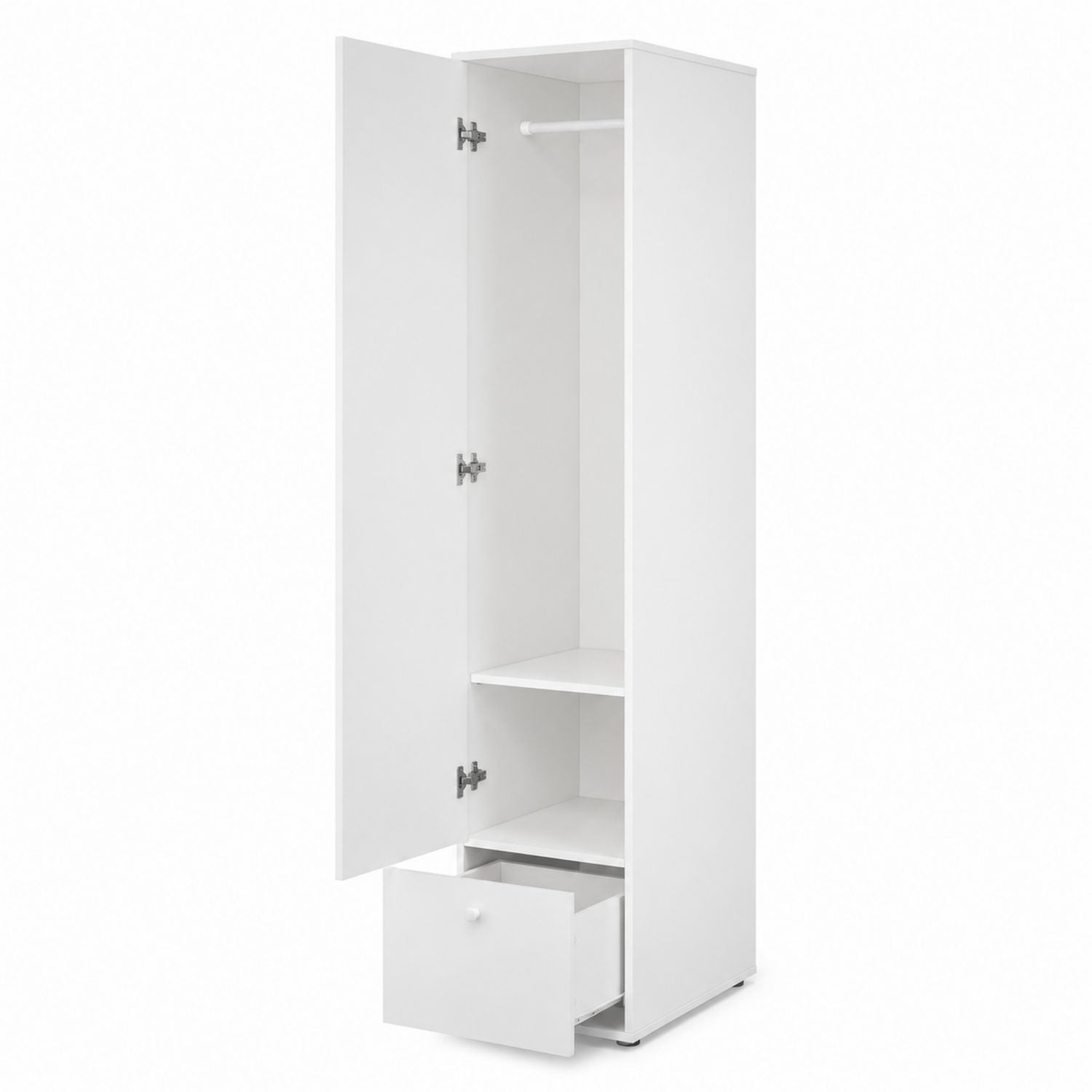 Kleiderschrank mit Schublade Weiß 50x50x200 cm MDF