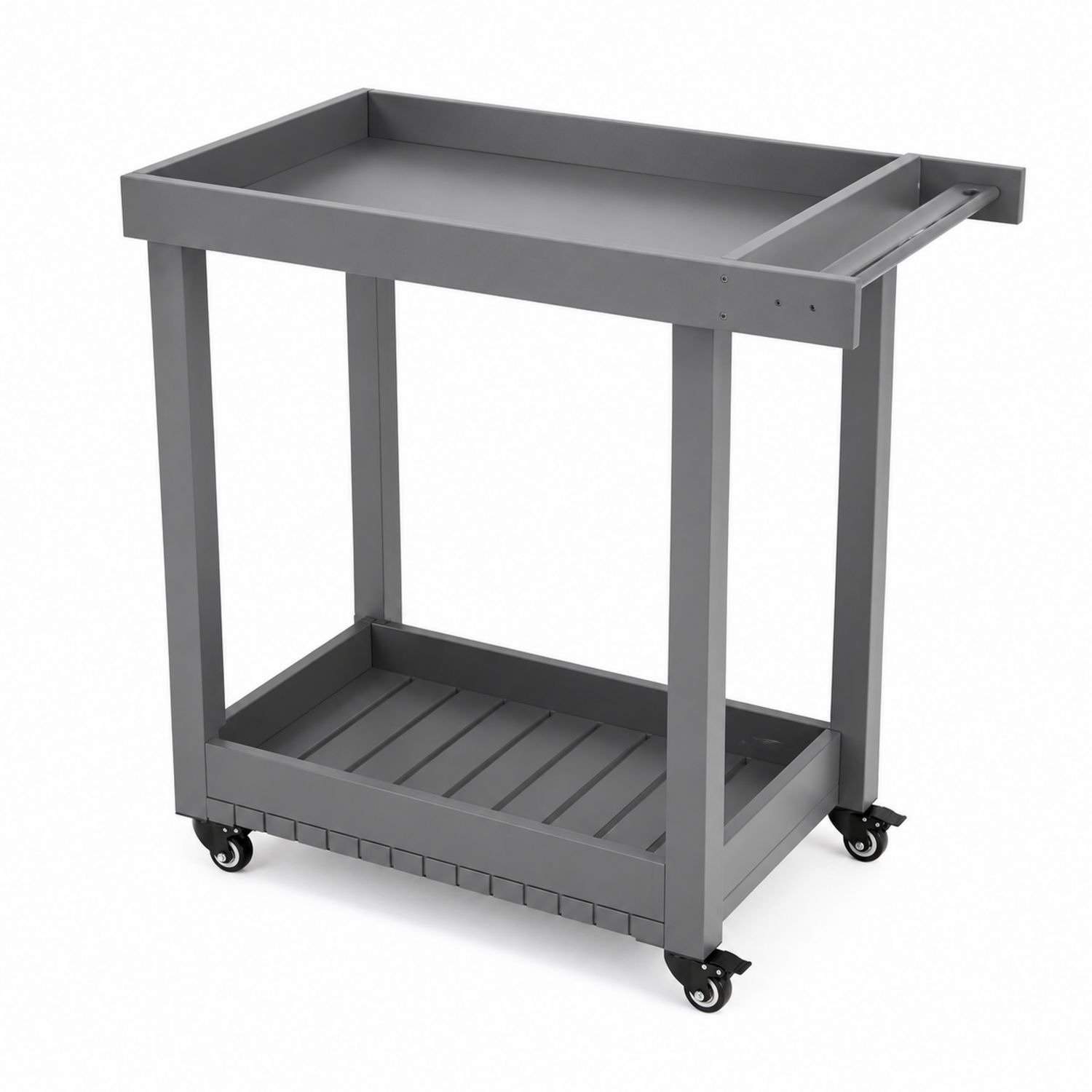 Barwagen Metall Grau mit Rädern