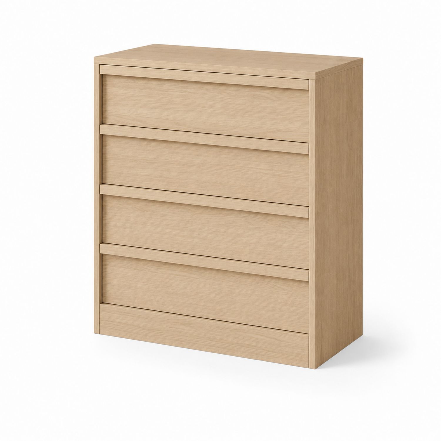 Kommode aus Eichenholz mit 4 Schubladen, 80x90x40cm, Beige