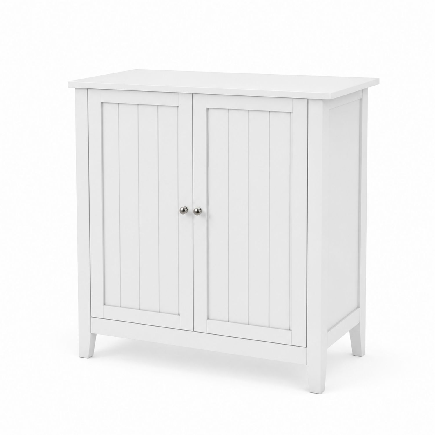 Sideboard mit zwei Türen Weiß Holz 80x90x35 cm