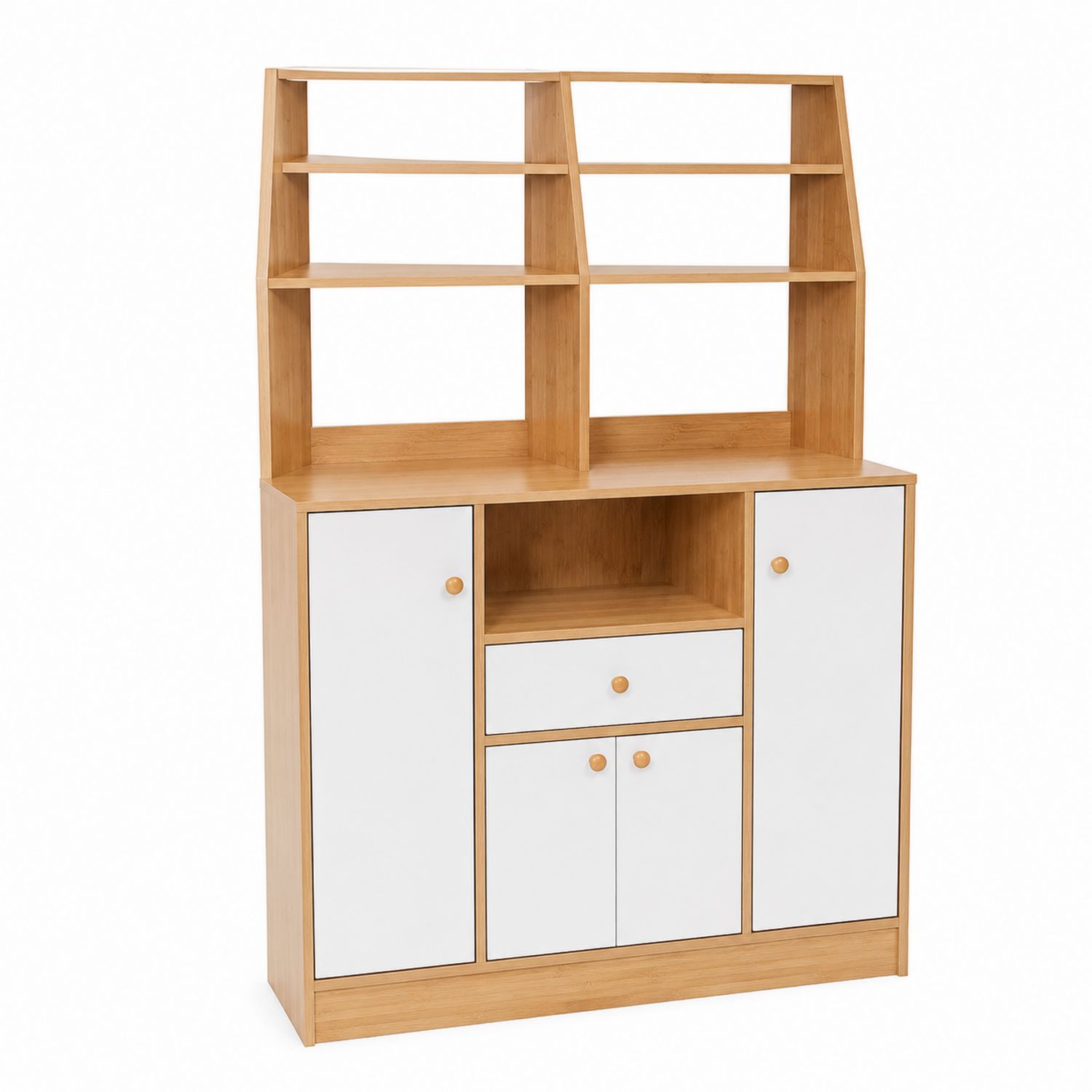 Sideboard aus Bambus und MDF Weiß