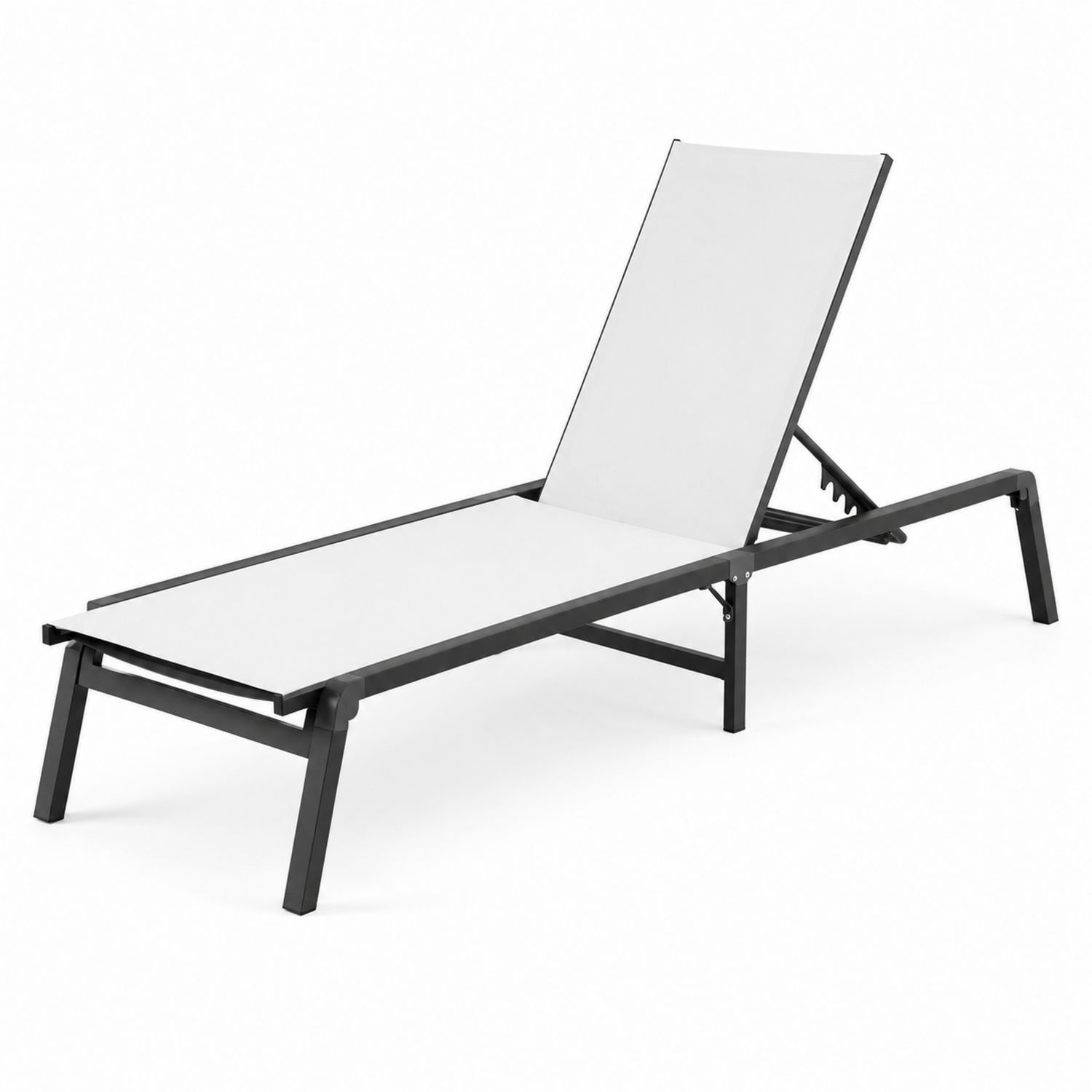 Sonnenliege Aluminium Polyester Weiß verstellbar 200x65x35cm