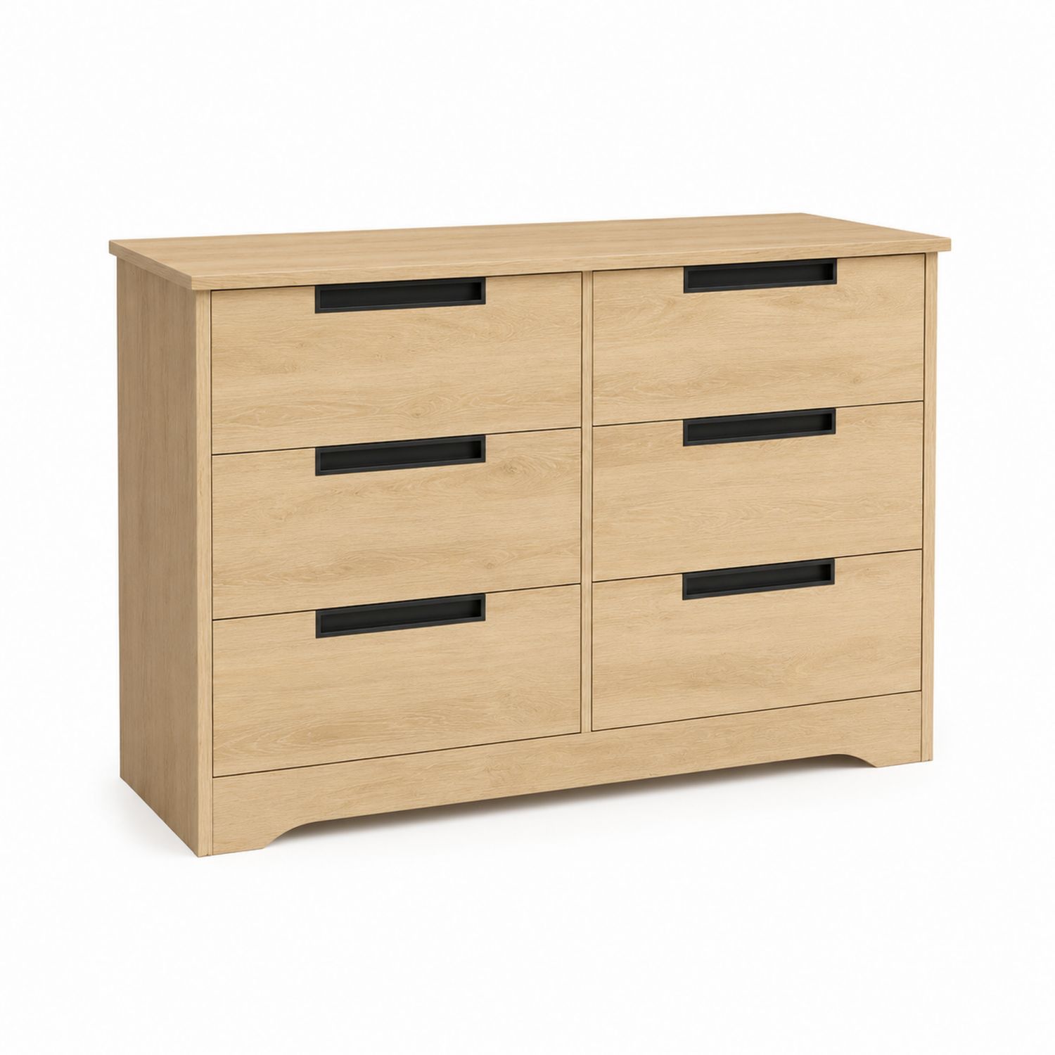 Kommode 6 Schubladen Holz Eiche Braun 78x120x40cm