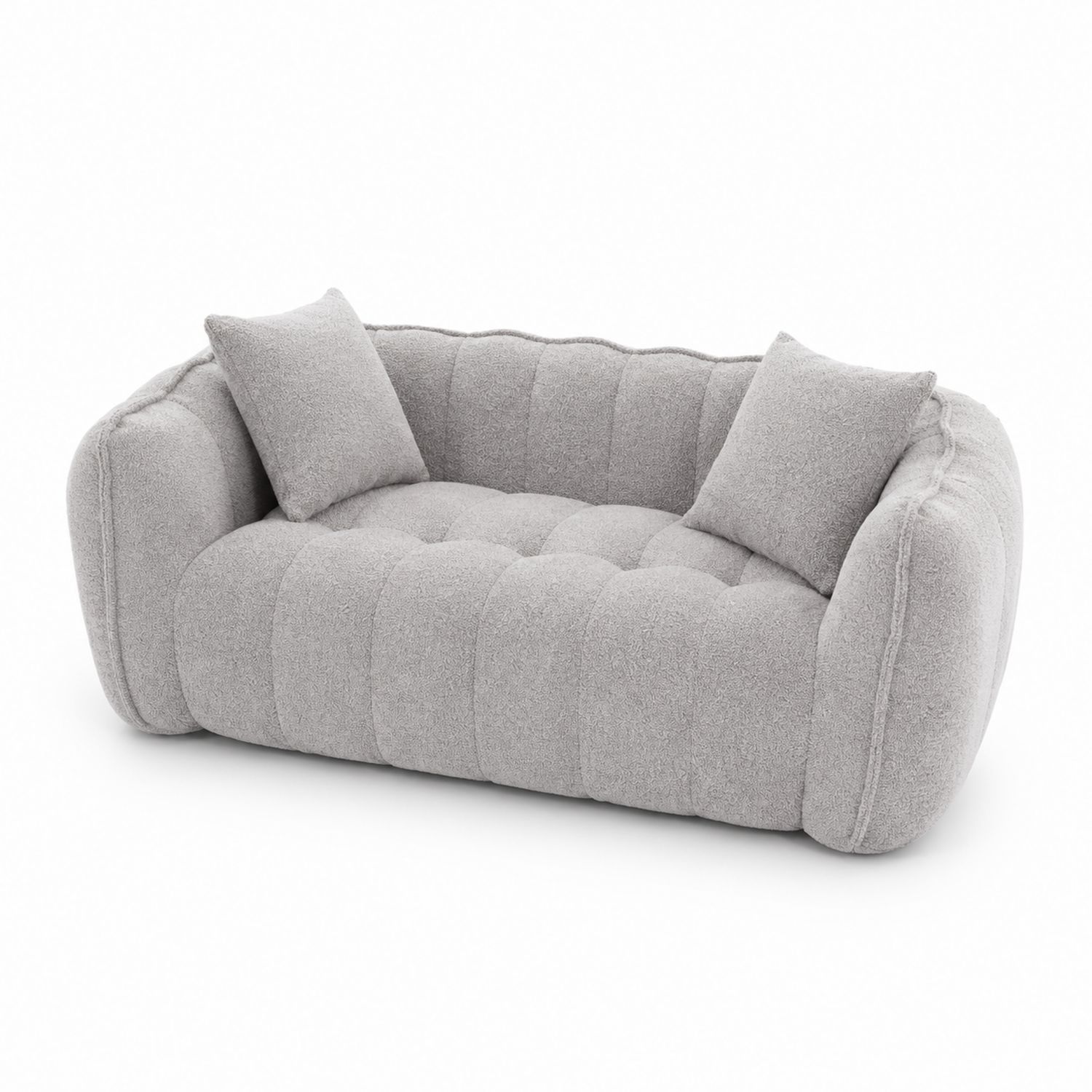 Bouclé 2-Sitzer Sofa Grau