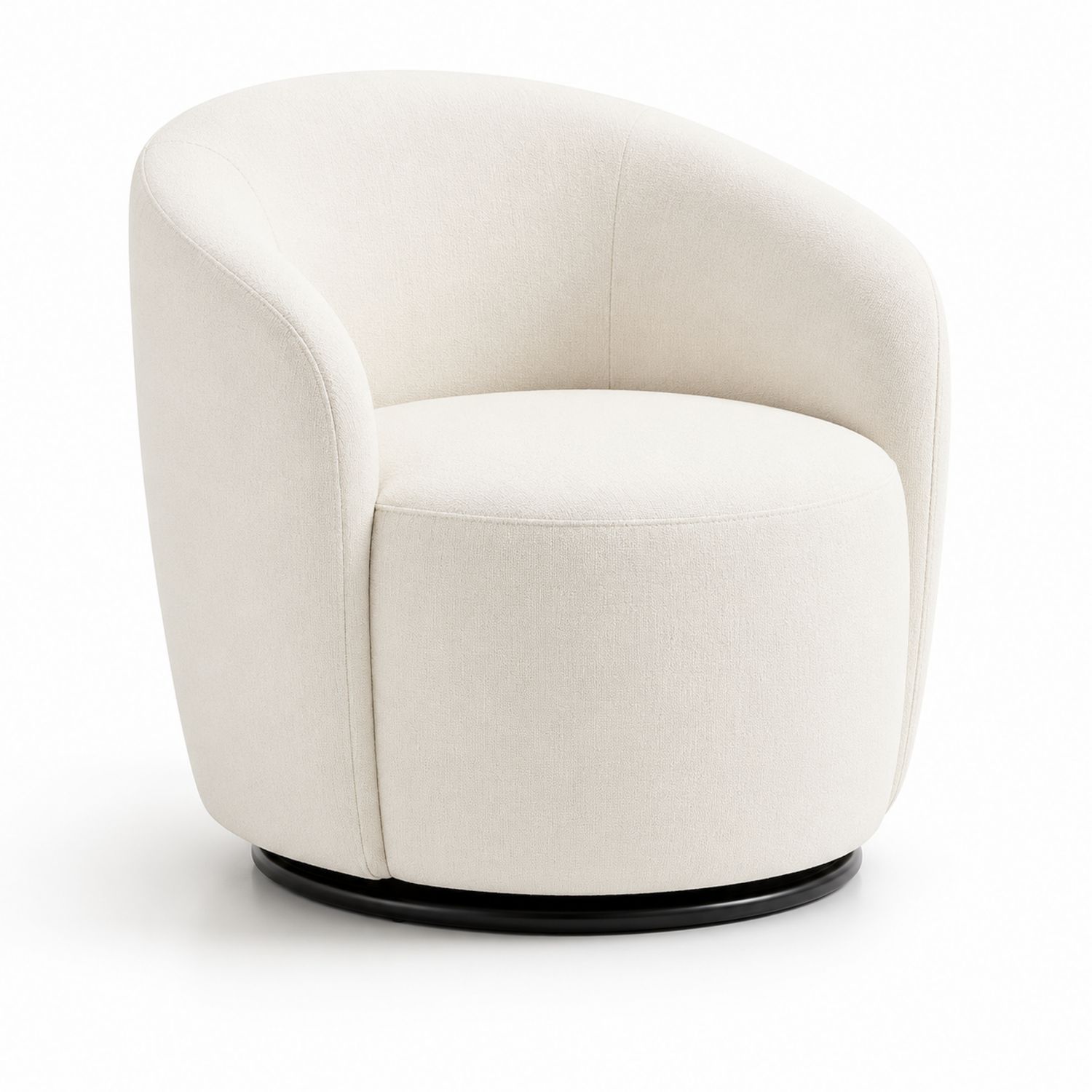 Runder Lounge Sessel Stoff Beige 75x75x70 cm