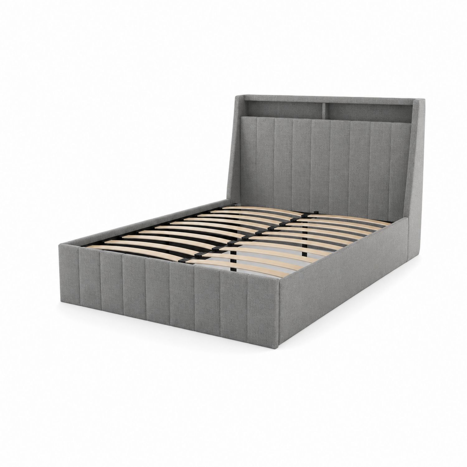 Stoff Doppelbett Grau 200x160 cm