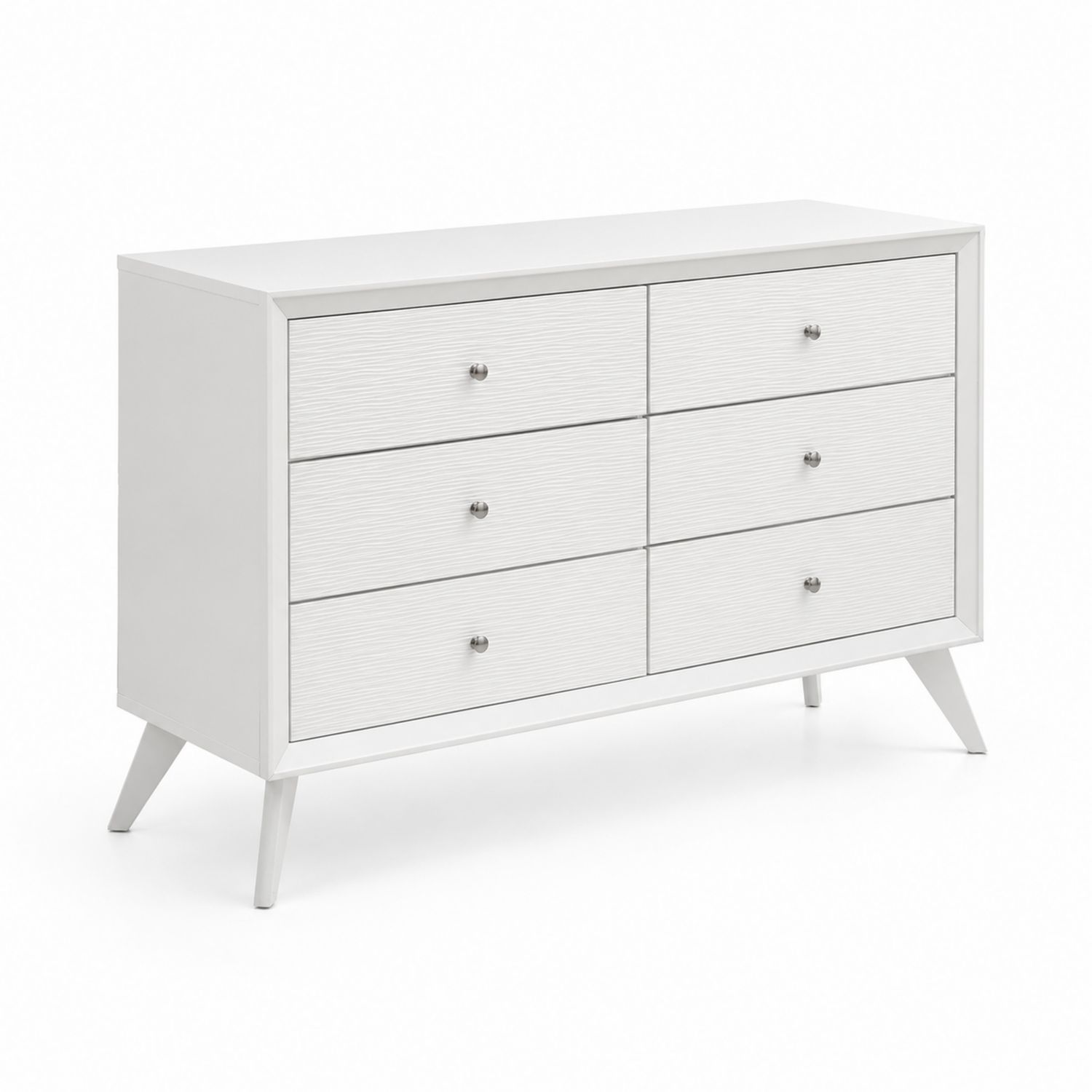 Kommode aus MDF mit 6 Schubladen Weiß