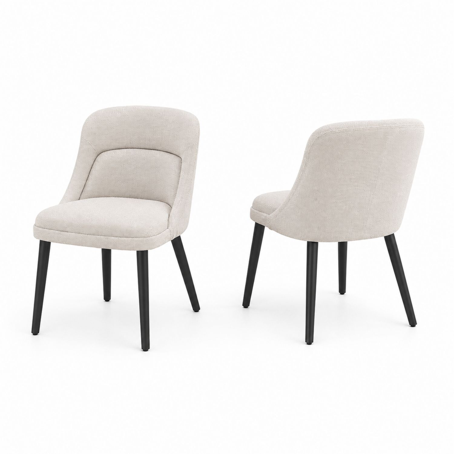 Esszimmerstuhl Set 2er Beige Stoff Metallbeine