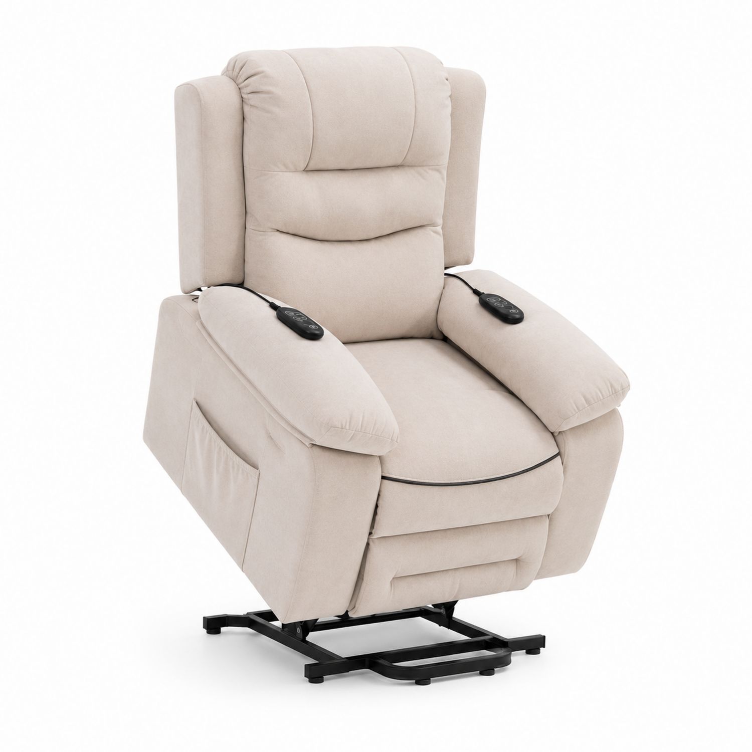 Elektrischer Mikrofaser-Relaxsessel mit Hebefunktion Beige