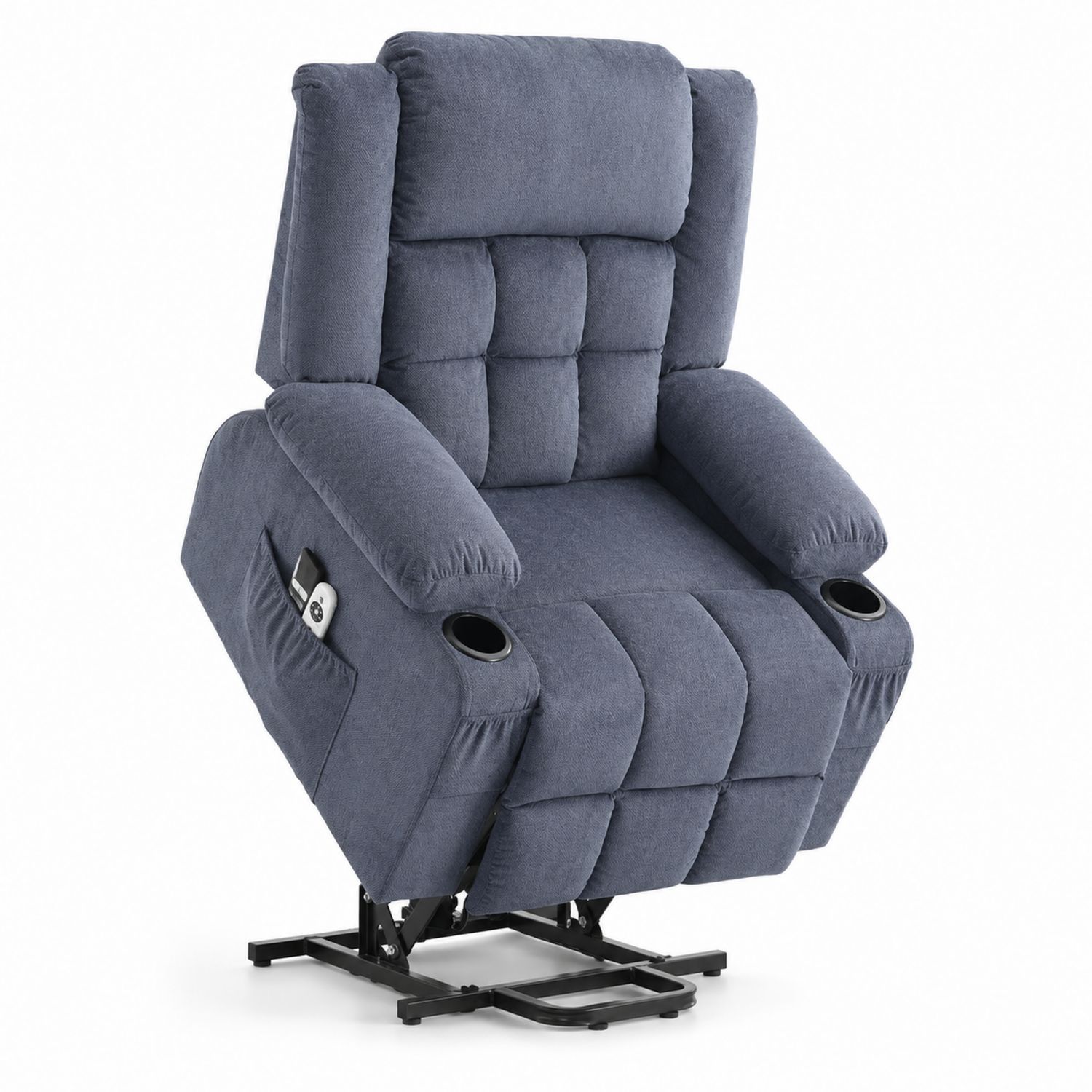 Elektrischer Relaxsessel aus Polyester 90x88x110 cm Blau