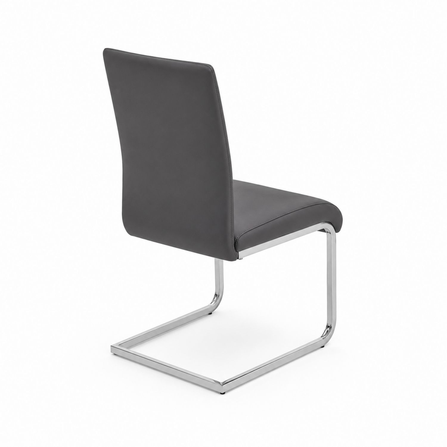 Schwingstuhl Chrom PU-Leder Grau 45x55x95 cm