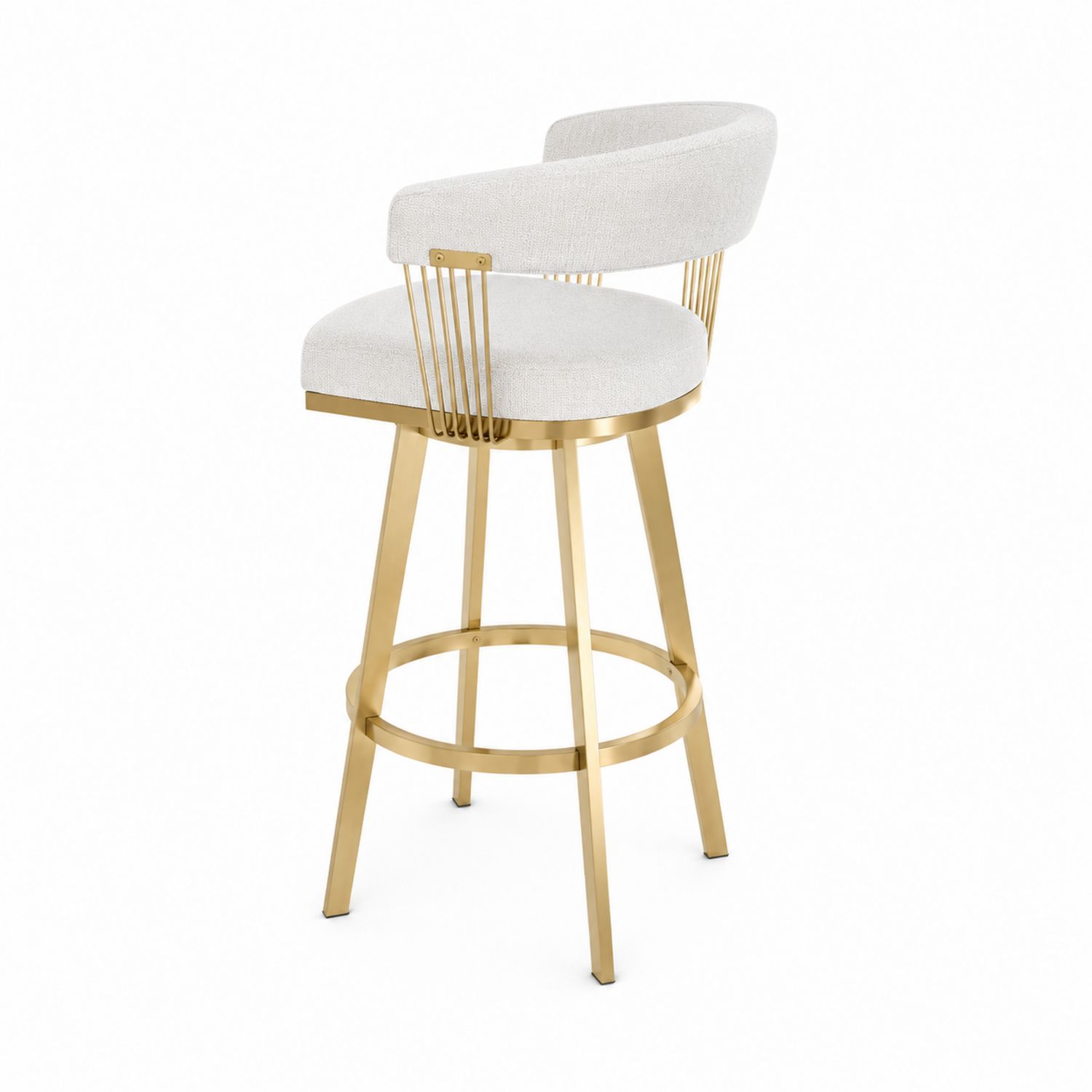 Barhocker aus Textil mit goldenem Metallgestell
