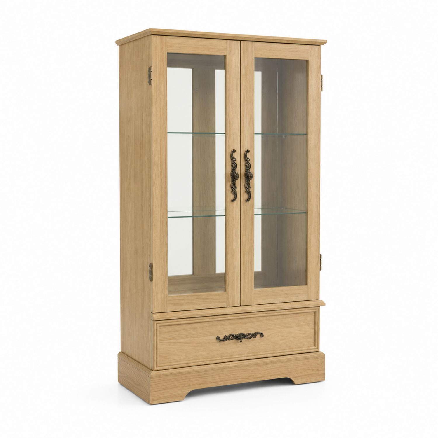 Eiche Vitrine mit Glas 180x80x40 cm