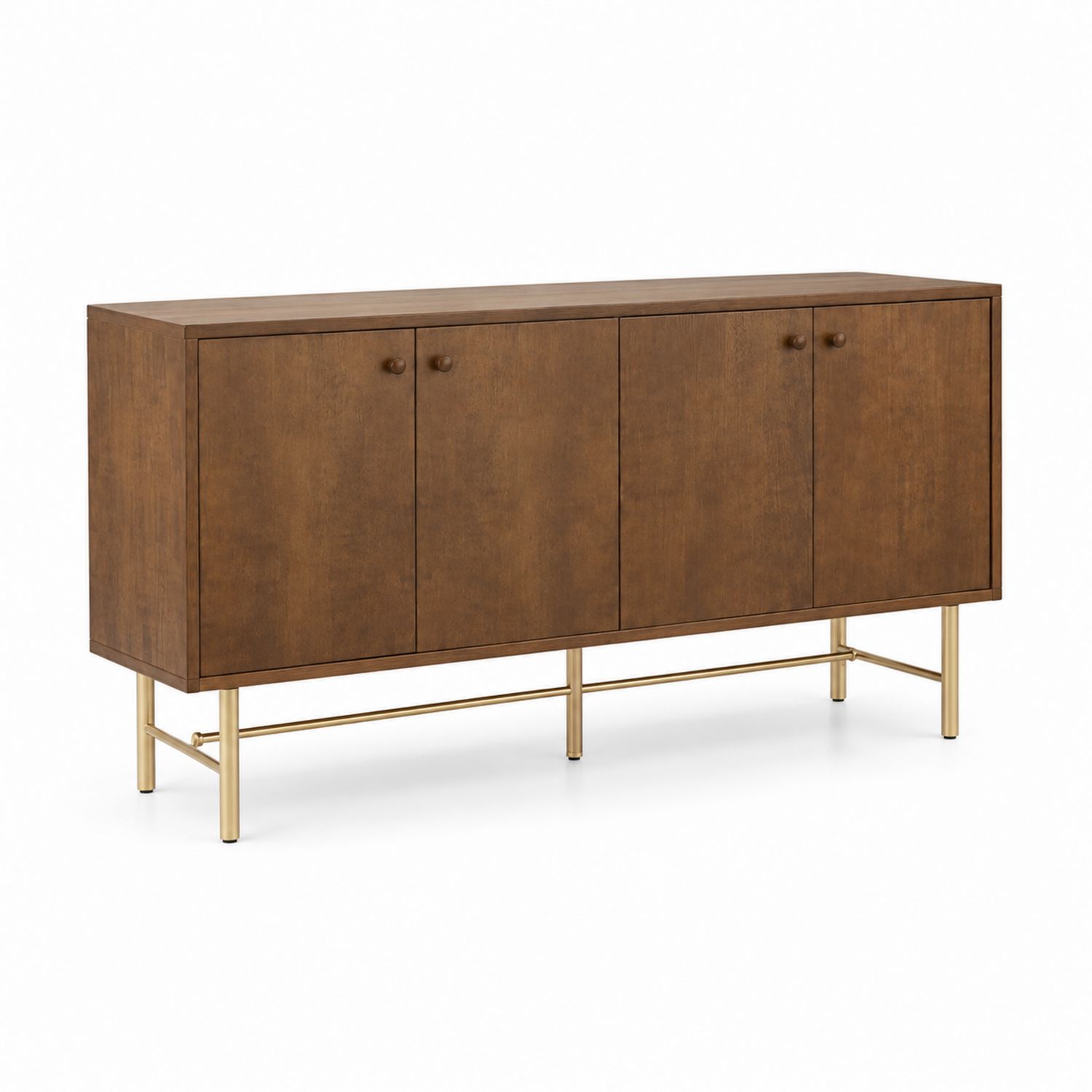 Sideboard Holz Braun mit Metallbeinen 160x80x40 cm
