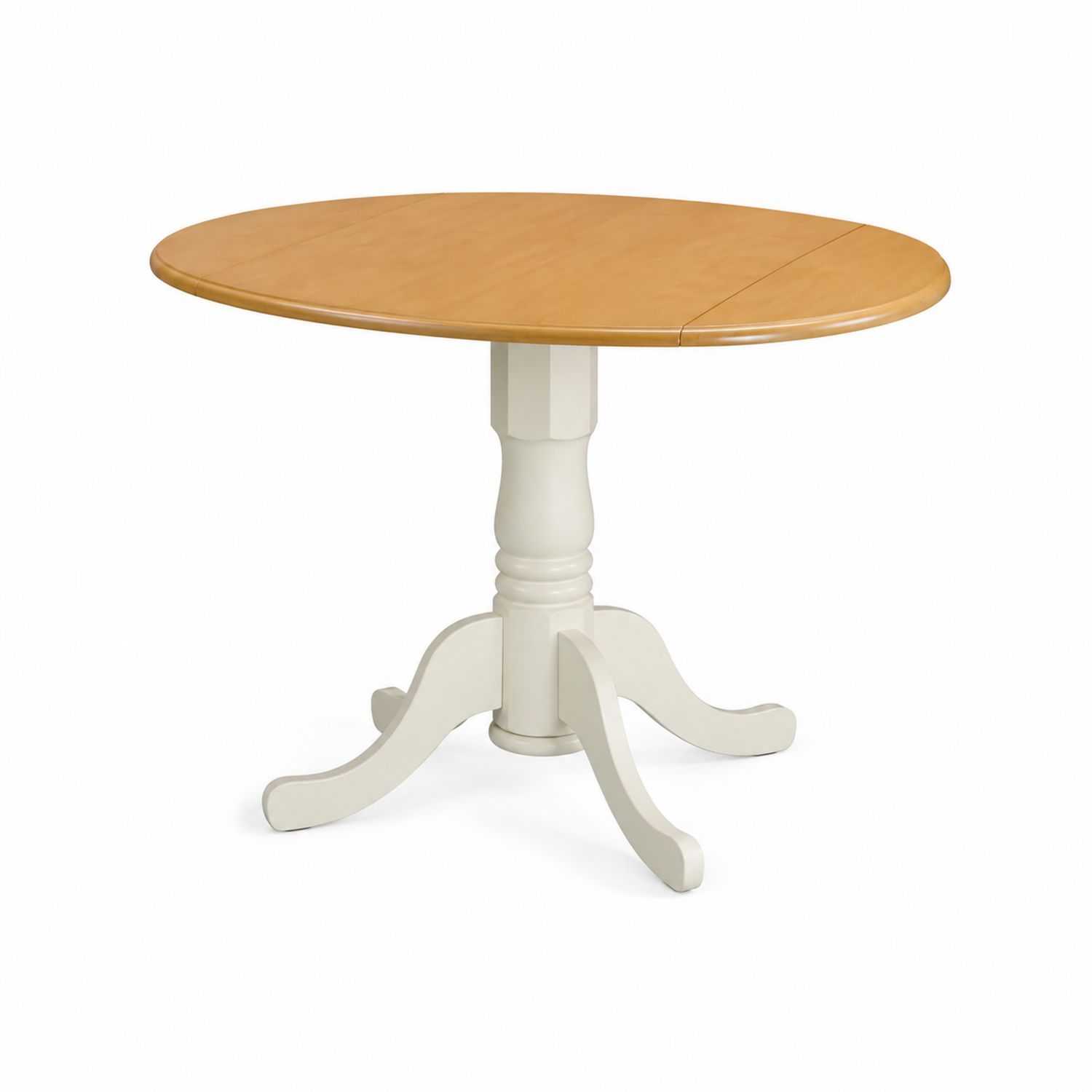 Runder Esstisch aus Holz Ø 100 cm Weiß/Beige