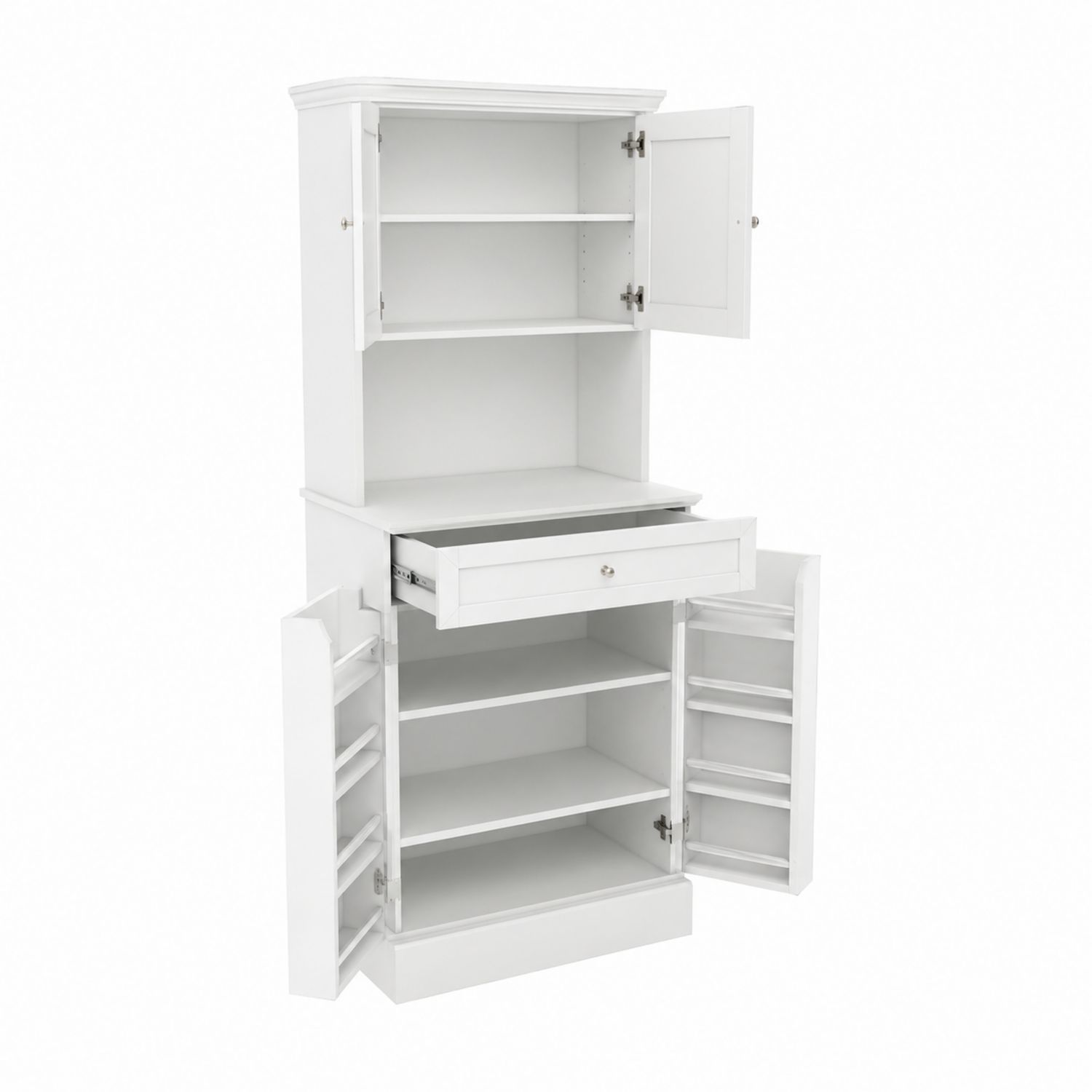 Weißes MDF-Sideboard mit Schublade und Schranktüren 80x40x180 cm