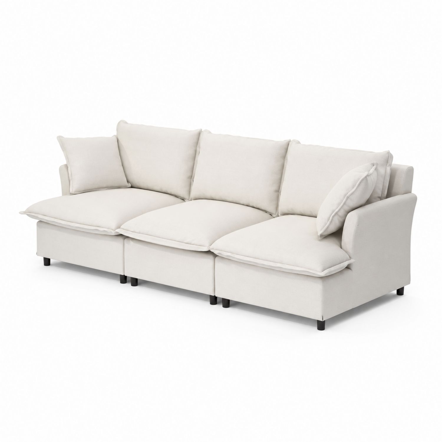 3-Sitzer Sofa Set Modular Beige Stoff