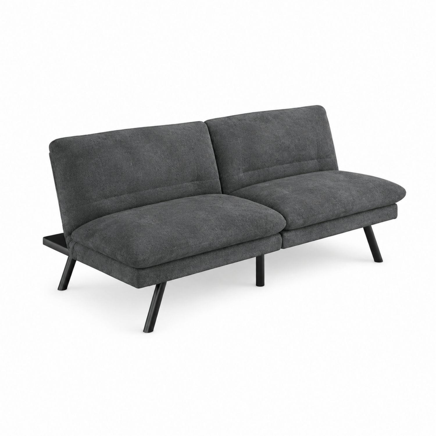 2-Sitzer Sofa Metallrahmen Polyester Dunkelgrau 160x78x82 cm