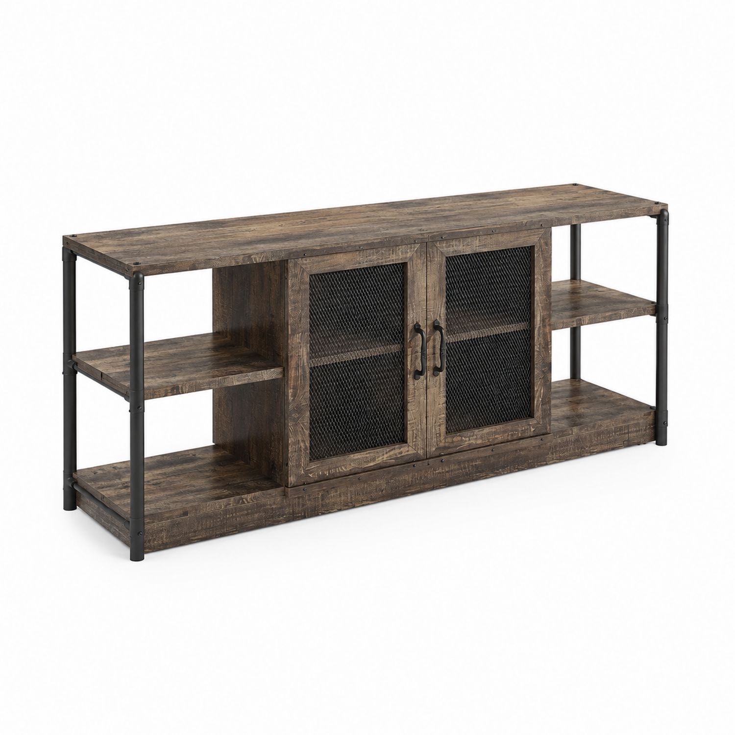 TV-Schrank aus Holz und Metall Braun 150x40x60 cm