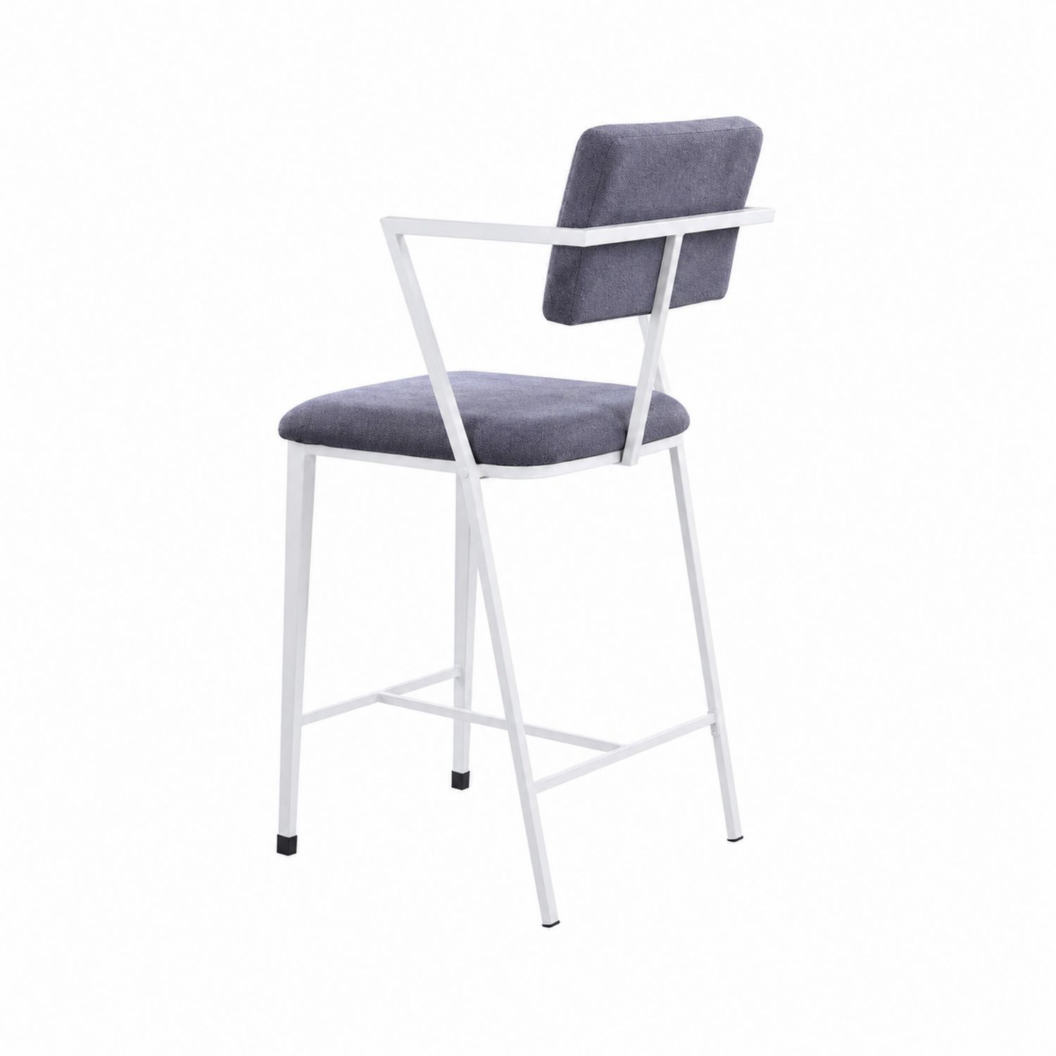 Barhocker mit Polsterung Grau Metallgestell
