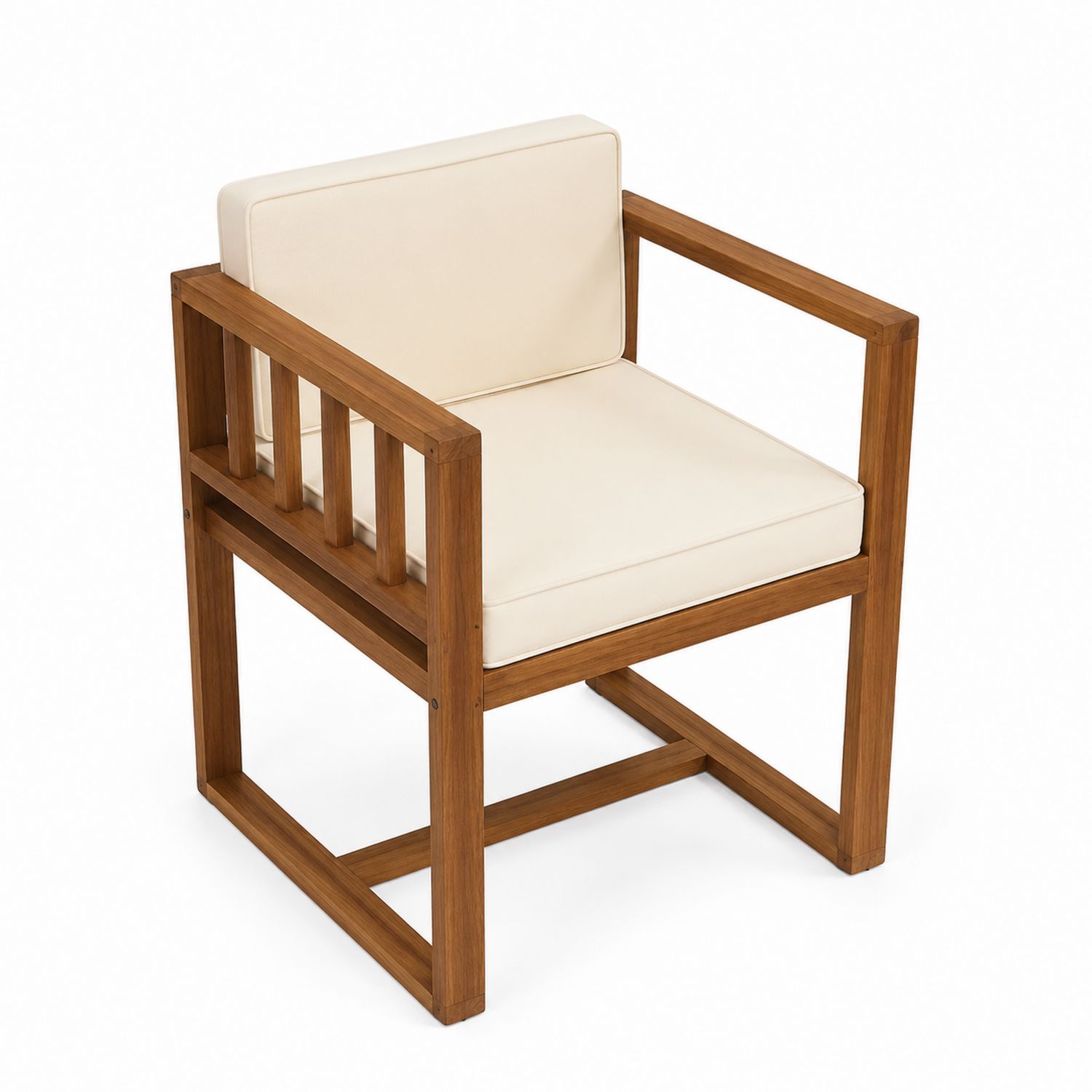 Holzstuhl mit PU-Leder Kissen 60x55x80 cm