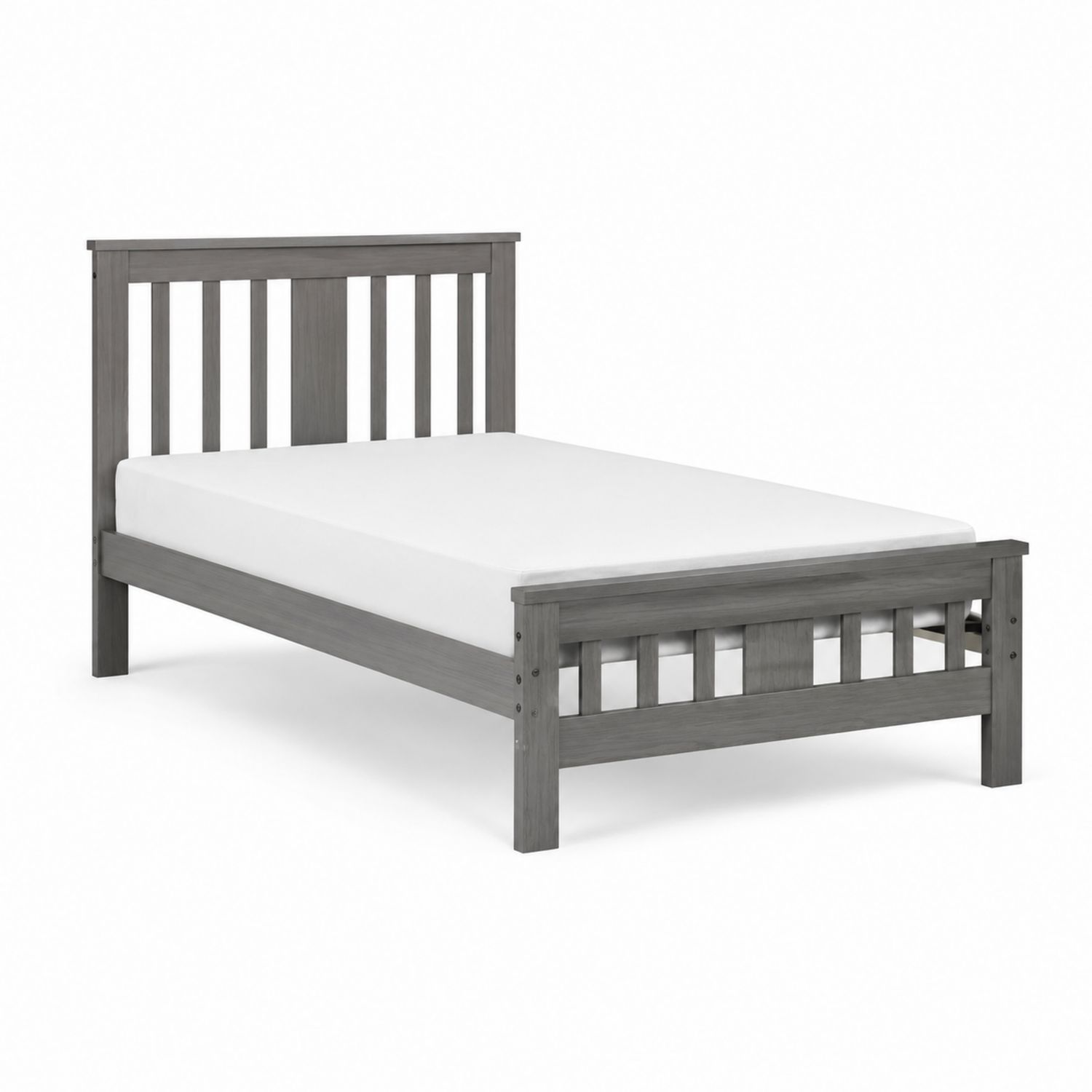 Einzelbett 200x90 cm Kiefernholz Grau