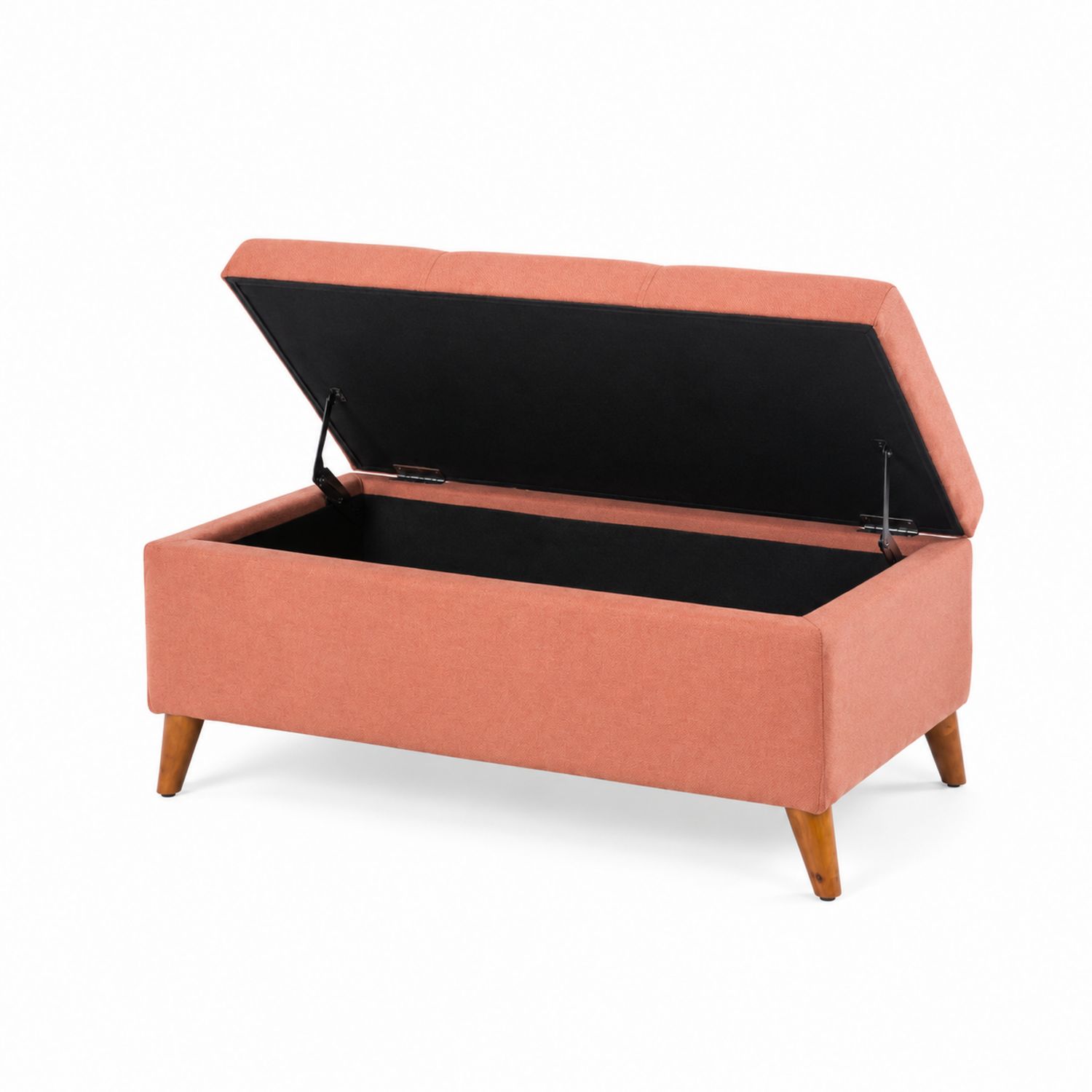 Polsterbank mit Stauraum Rechteckig 100x40x45 cm Stoff Rosa