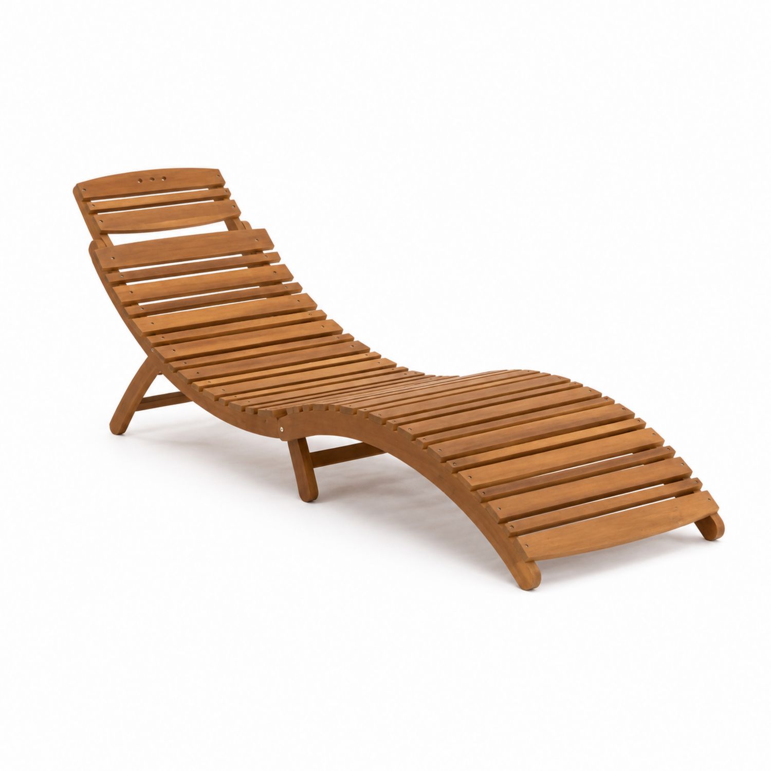 Sonnenliege aus Akazienholz Braun 200x60x35 cm
