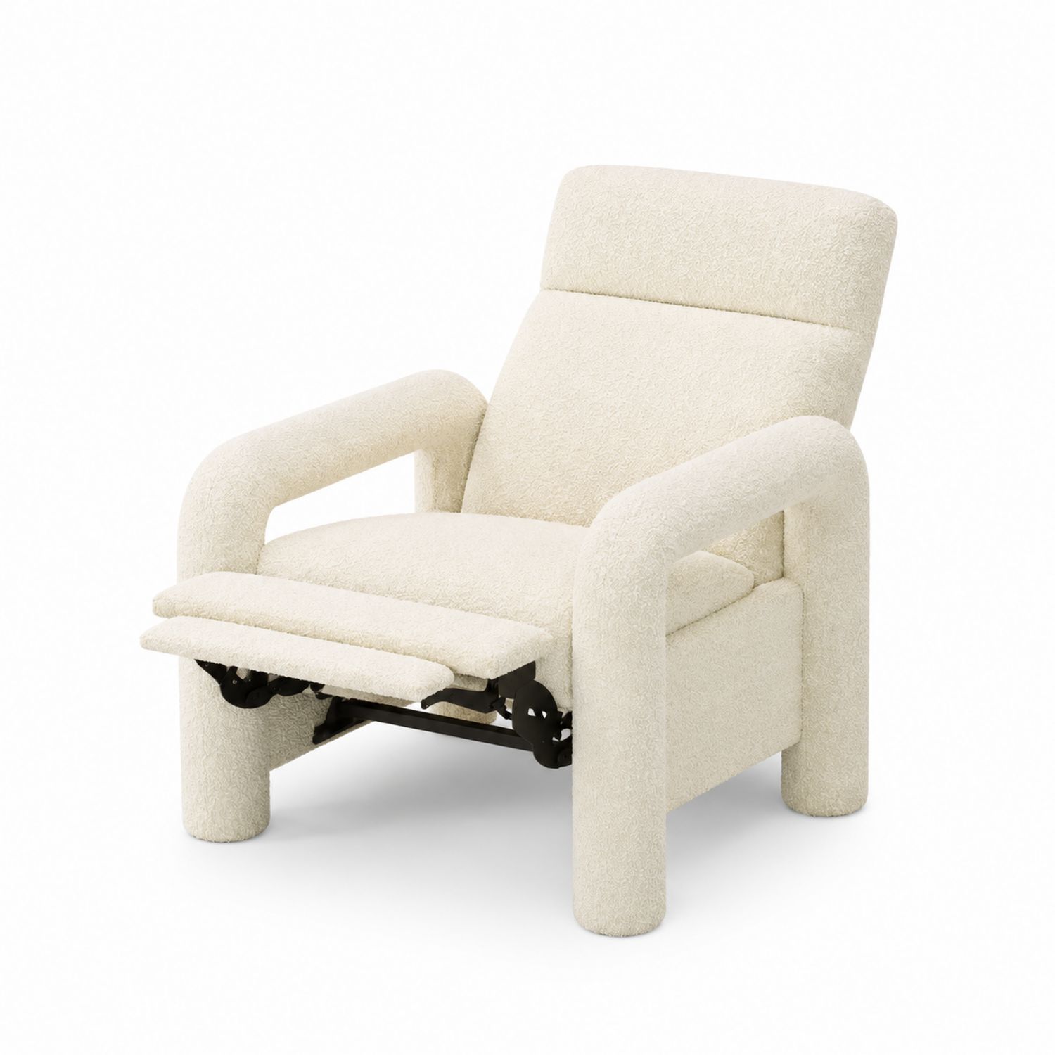 Relaxsessel Bouclé Stoff Beige Verstellbar 105x95x100 cm