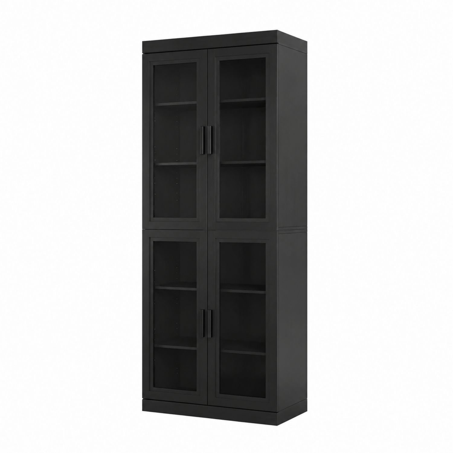Metallschrank mit Glastüren Schwarz 180x80x40 cm