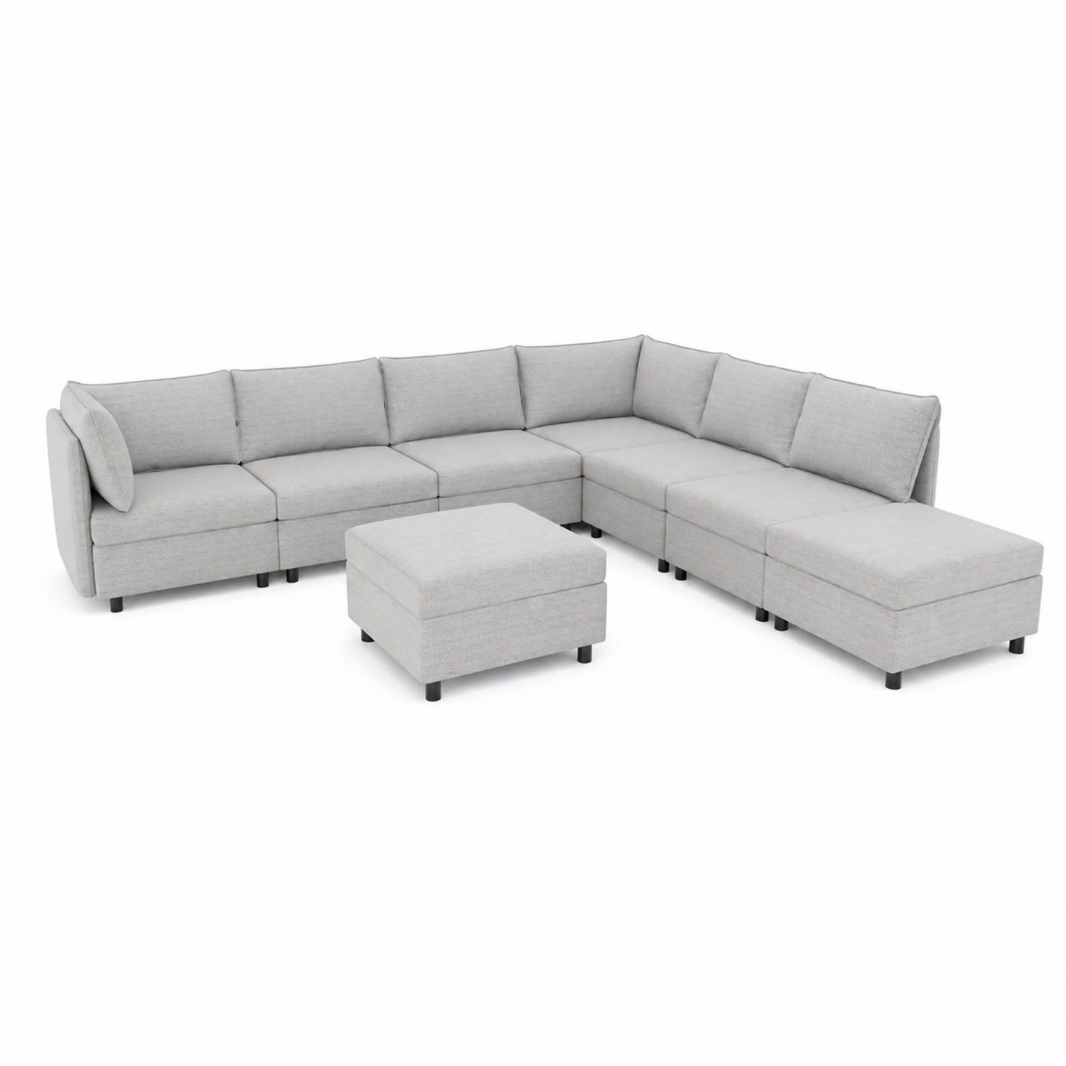 Modulares Ecksofa-Set aus Stoff Grau