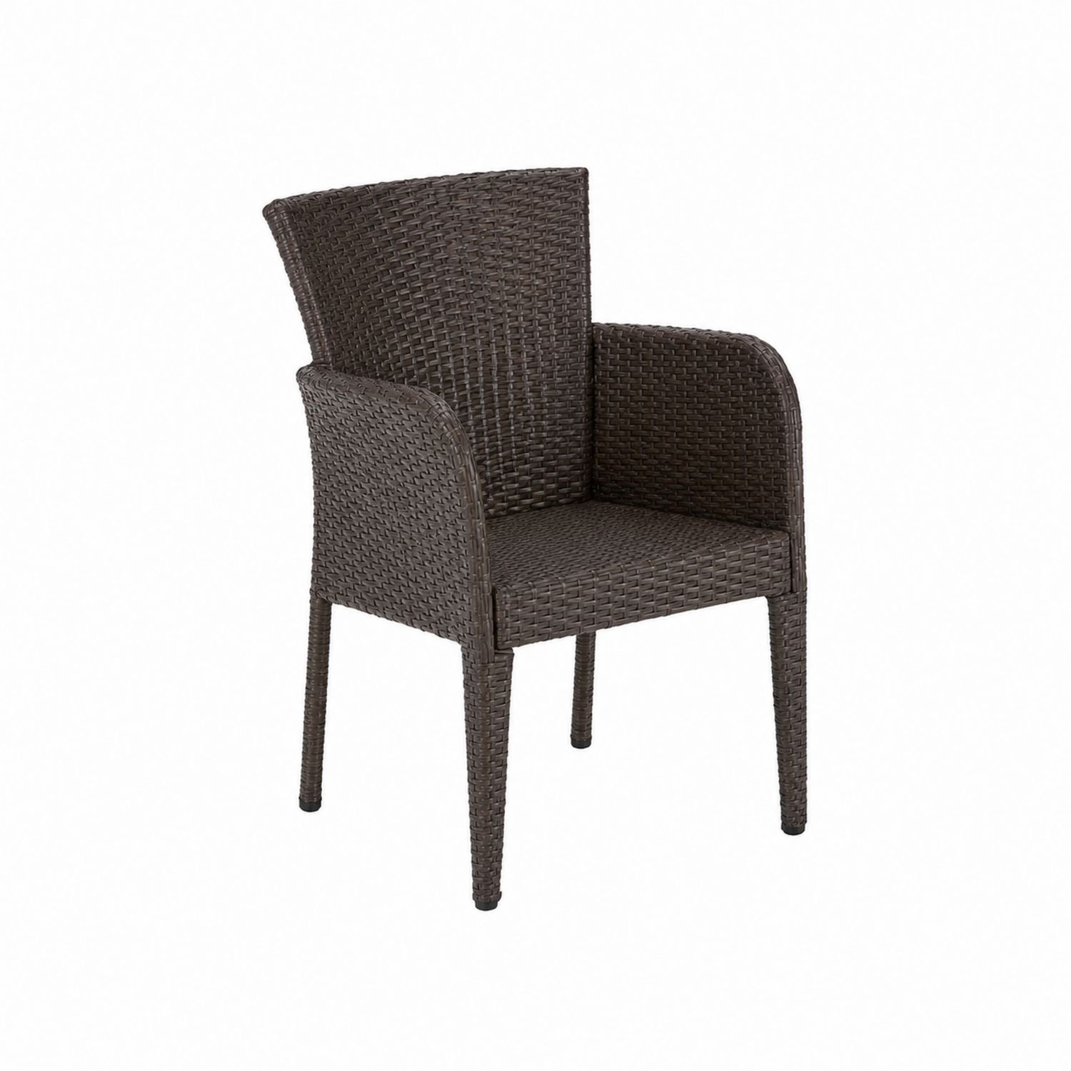 Outdoor-Stuhl Rattan Braun mit Stahlrahmen
