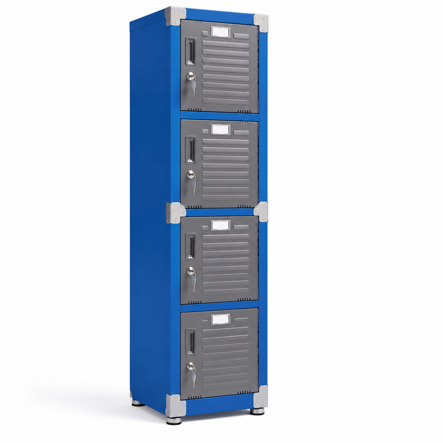 Stahlschrank mit 4 Türen Blau Grau